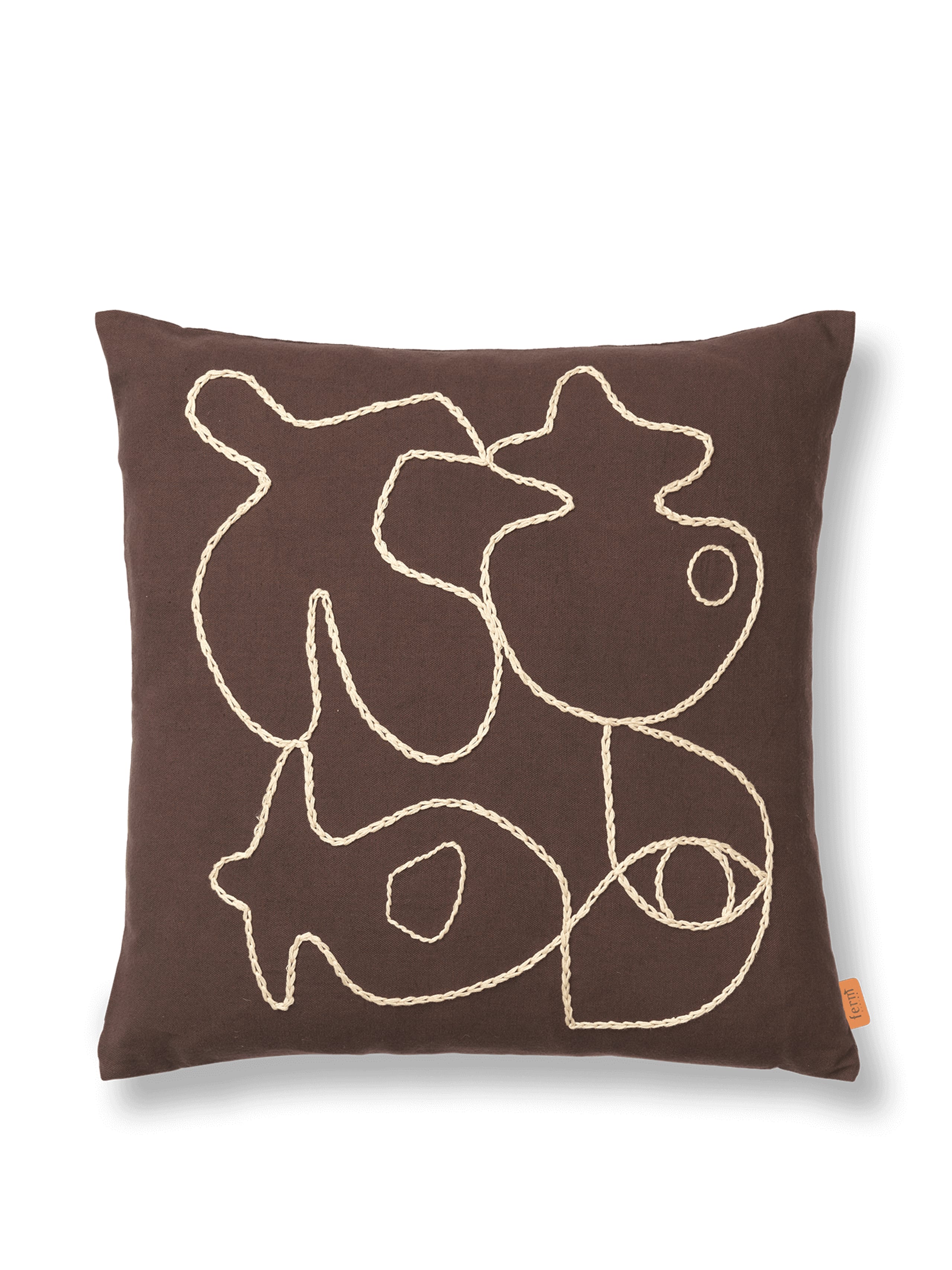 Ferm Living - Housse de coussin - Figure Cushion Cover - Figure Cushion Cover - Coffee/Sand