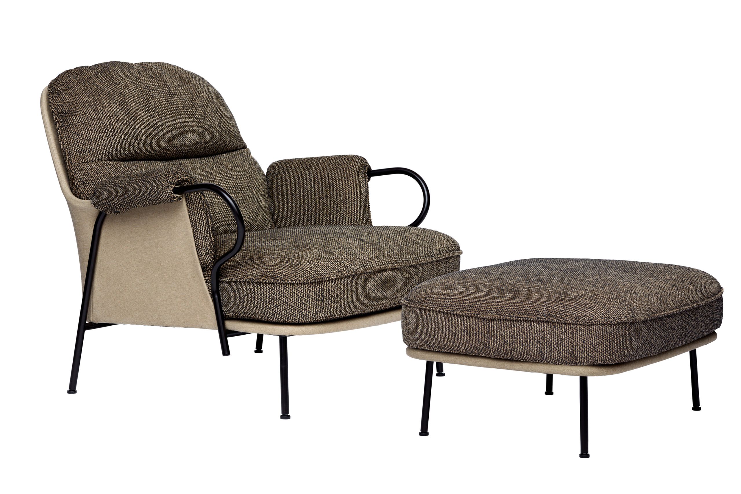 Fogia - Sessel - Lyra - black/brown armchair & ottoman