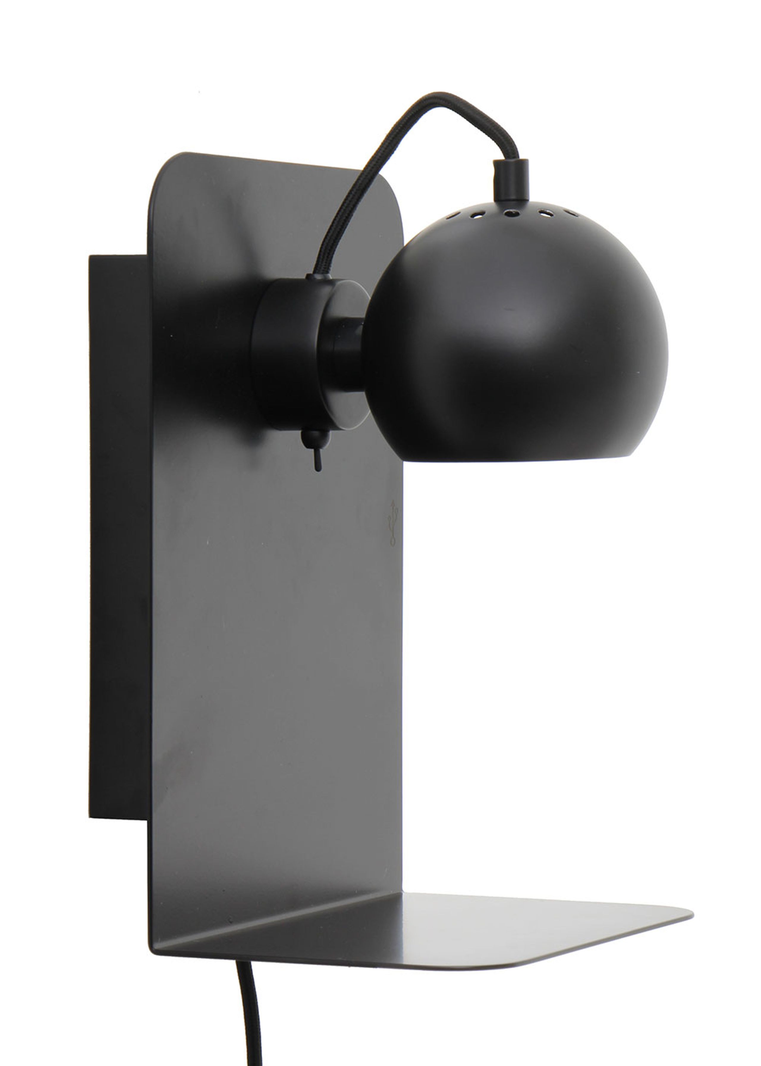 Frandsen - Wandlampe - Ball Wall Lamp USB - Black / Matt