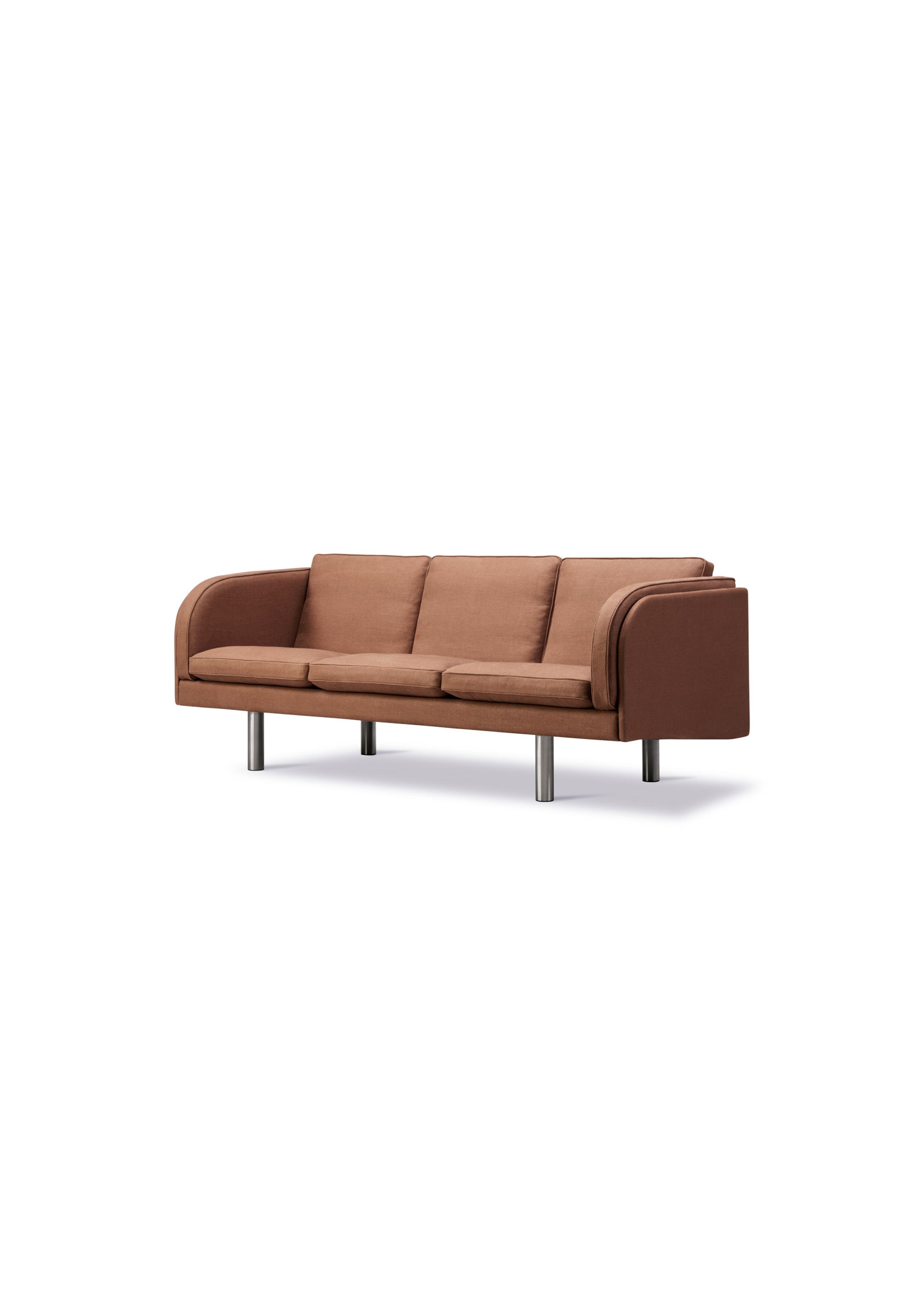 Fredericia Furniture - 3 Person Sofa - JG Sofa 6523 by Jørgen Gammelgaard - Grand Linen 4803 / Brushed Stainless Steel
