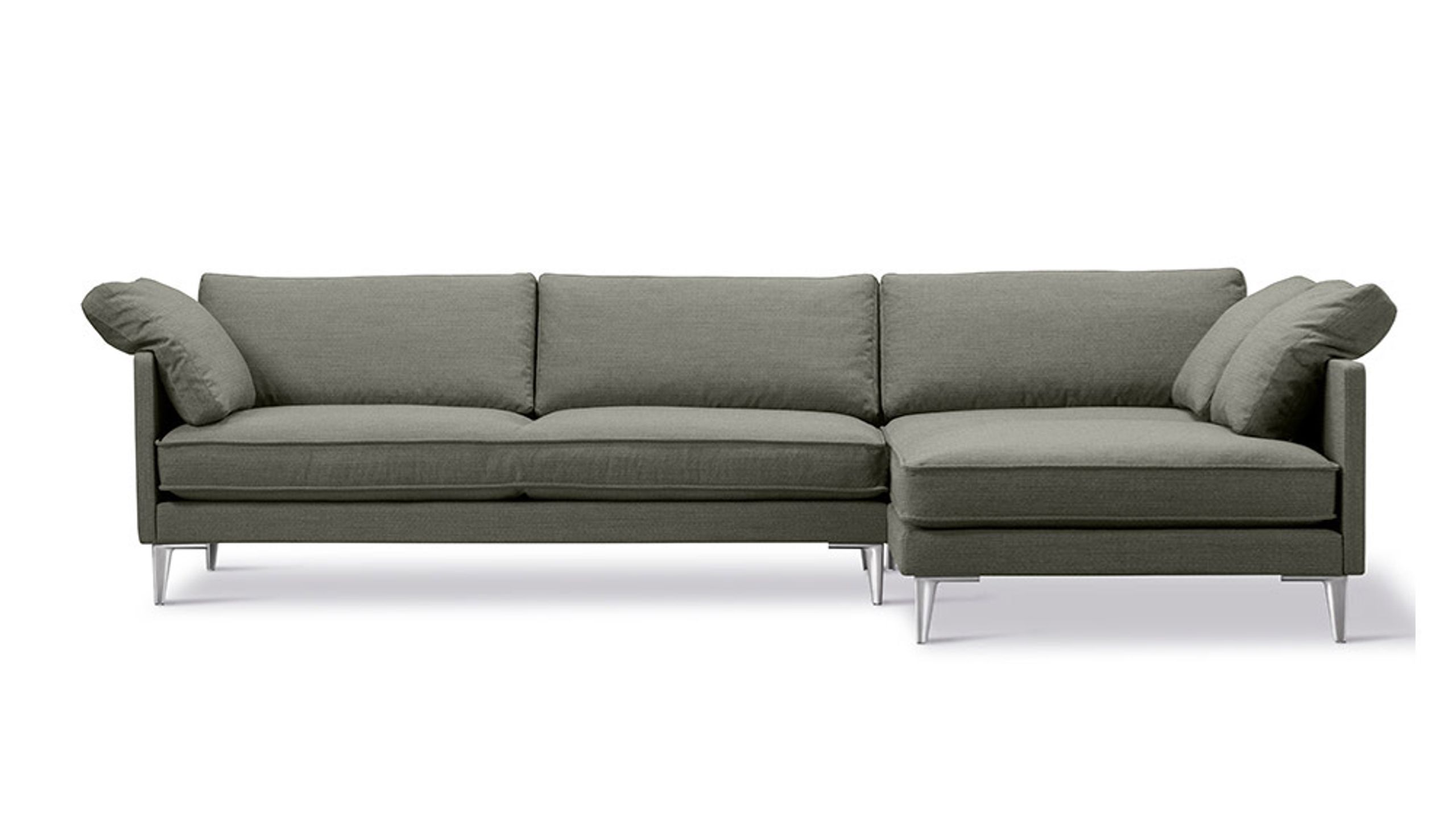Fredericia Furniture - Sofá - EJ295 Chaise Sofa 2955 by Erik Jørgensen Studio - Foss 952/Chrome