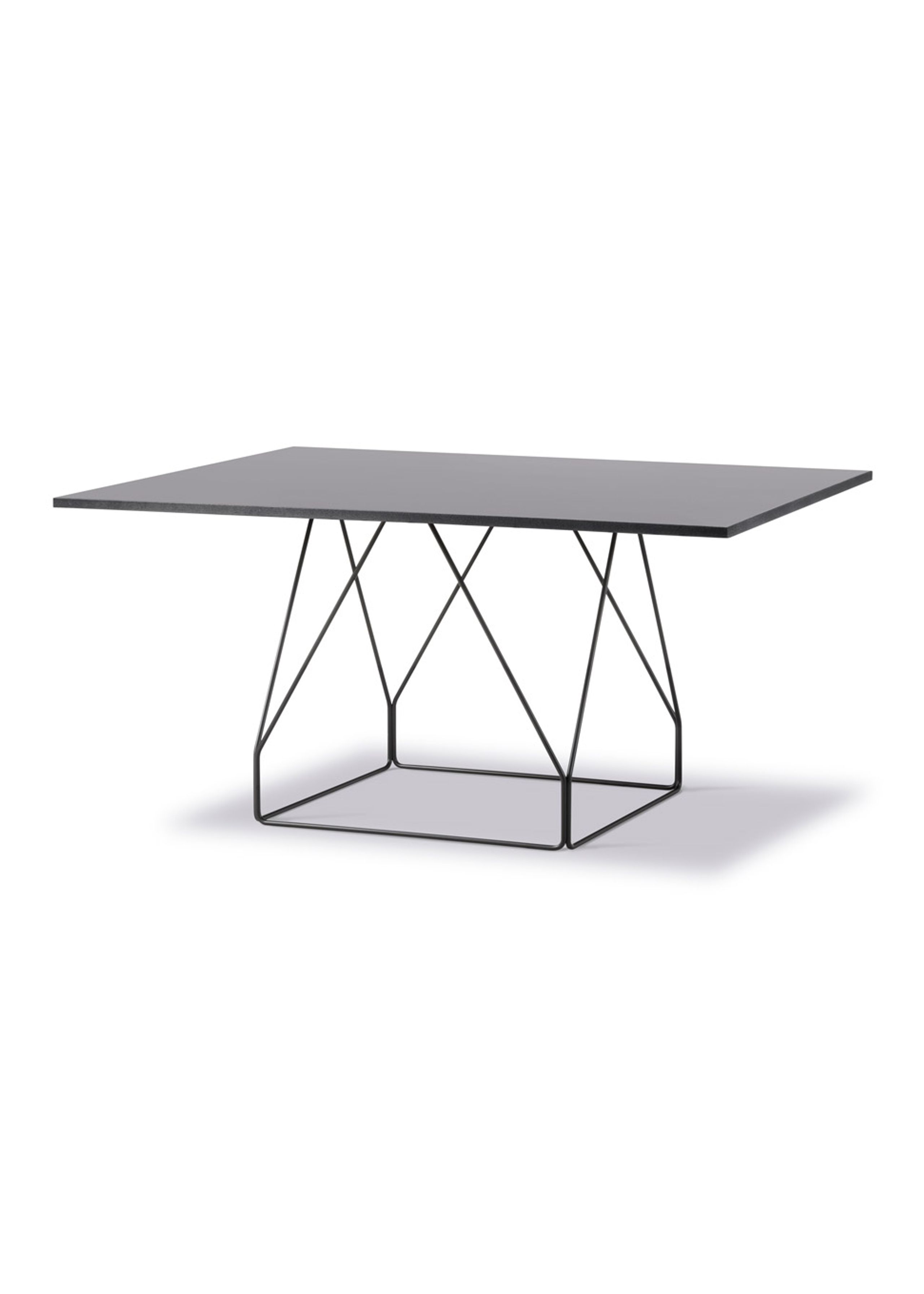 Fredericia Furniture - Esstisch - JG Table 6569 by Jørgen Gammelgaard - Black Linoleum w/Black Oak / Black Powder Coated Steel