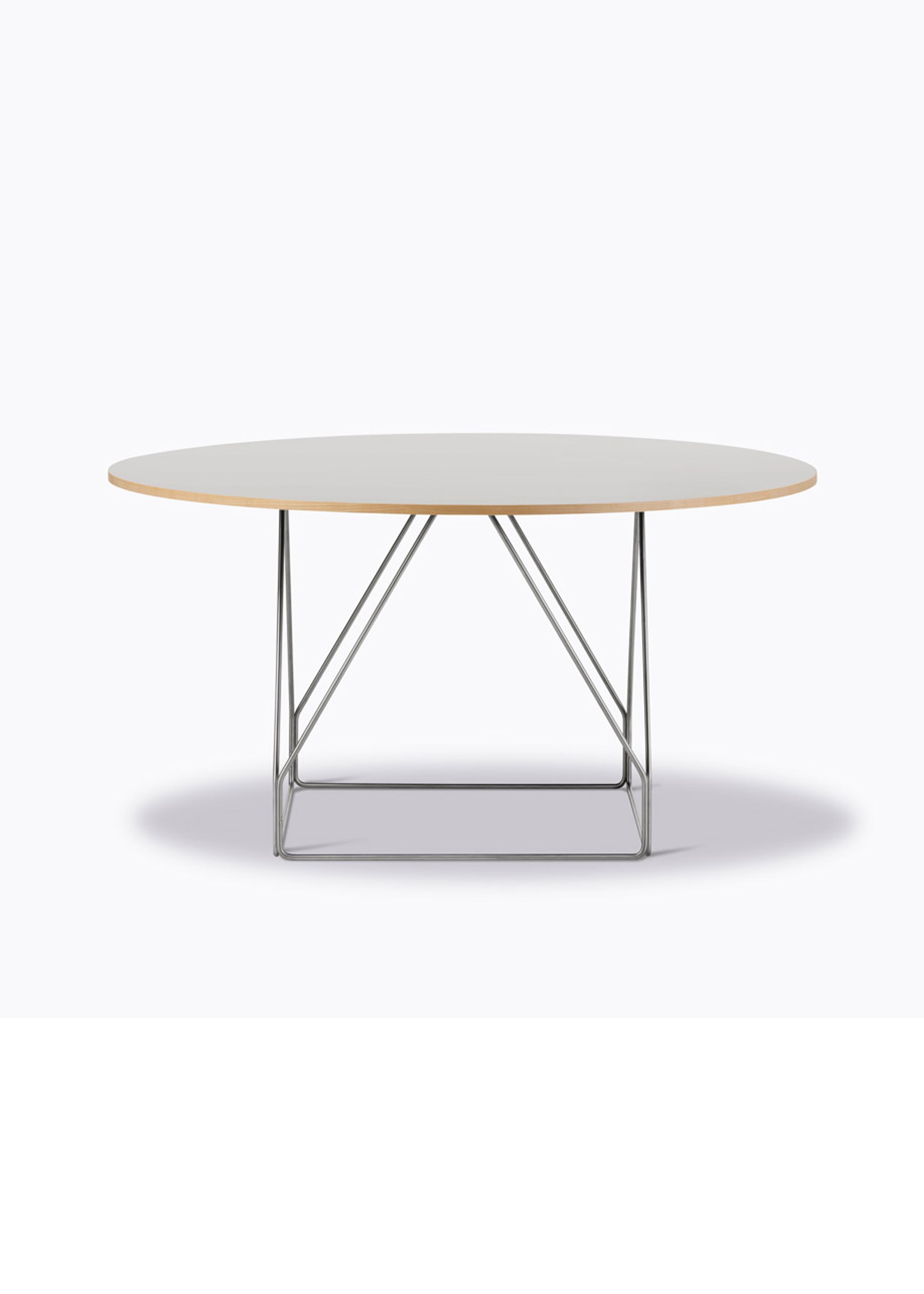 Fredericia Furniture - Dining Table - JG Table 6568 by Jørgen Gammelgaard - Grey Linoleum w/Natural Ash / Brushed Stainless Steel