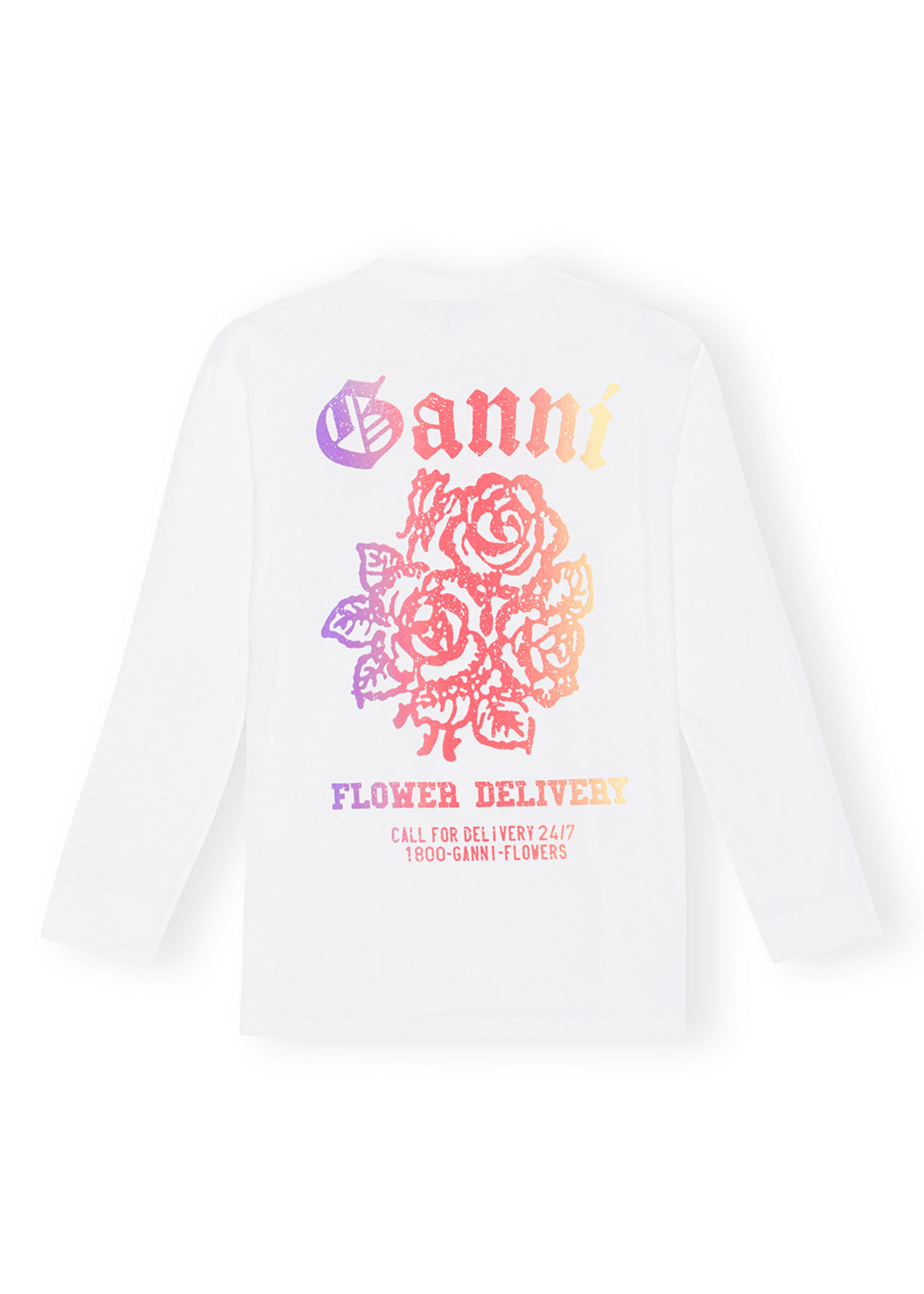 Light Cotton Jersey Long Sleeve T-shirt - Blusa - Ganni
