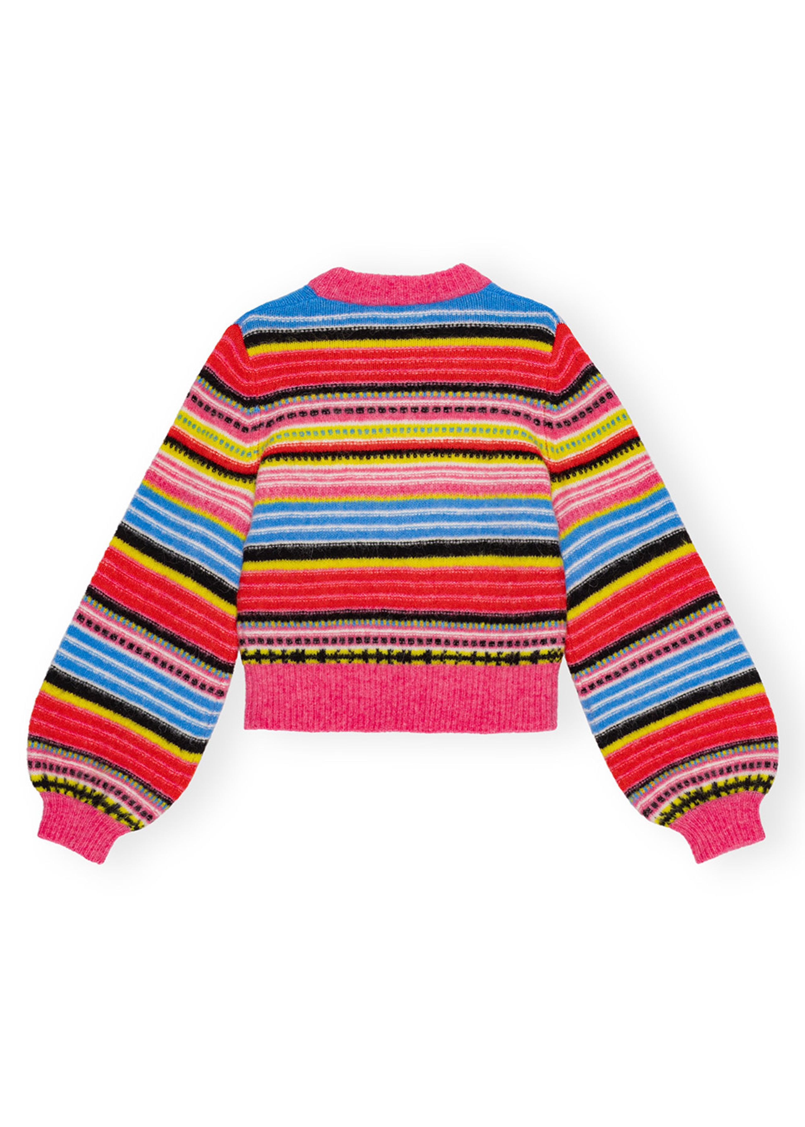 Ganni - Gebreide artikelen - Soft Wool Stripe O-neck - Multicolour
