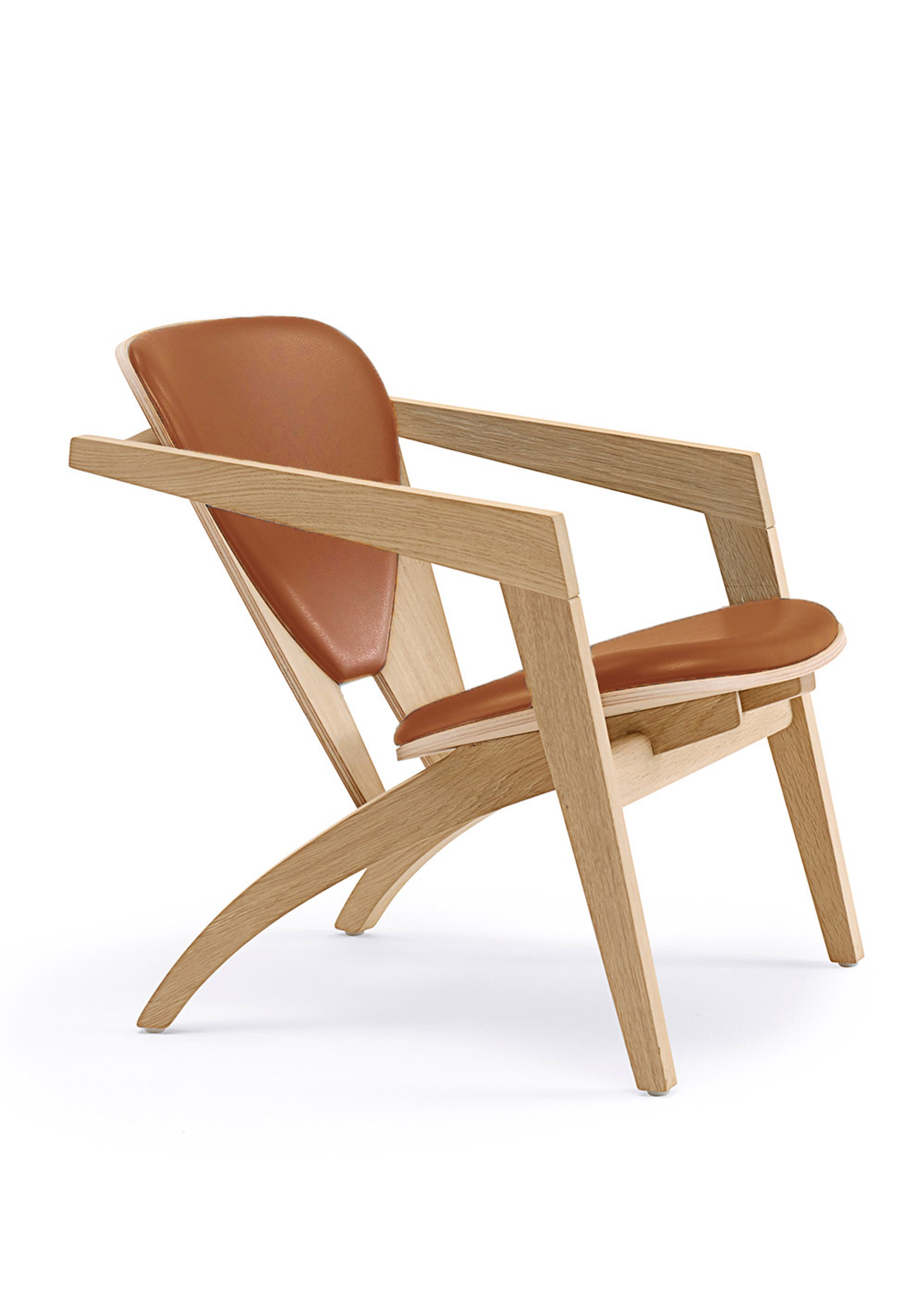 Getama - Lænestol - GE460 Butterfly Chair af Hans J. Wegner - Ubehandlet Eg/Prestige Cognac