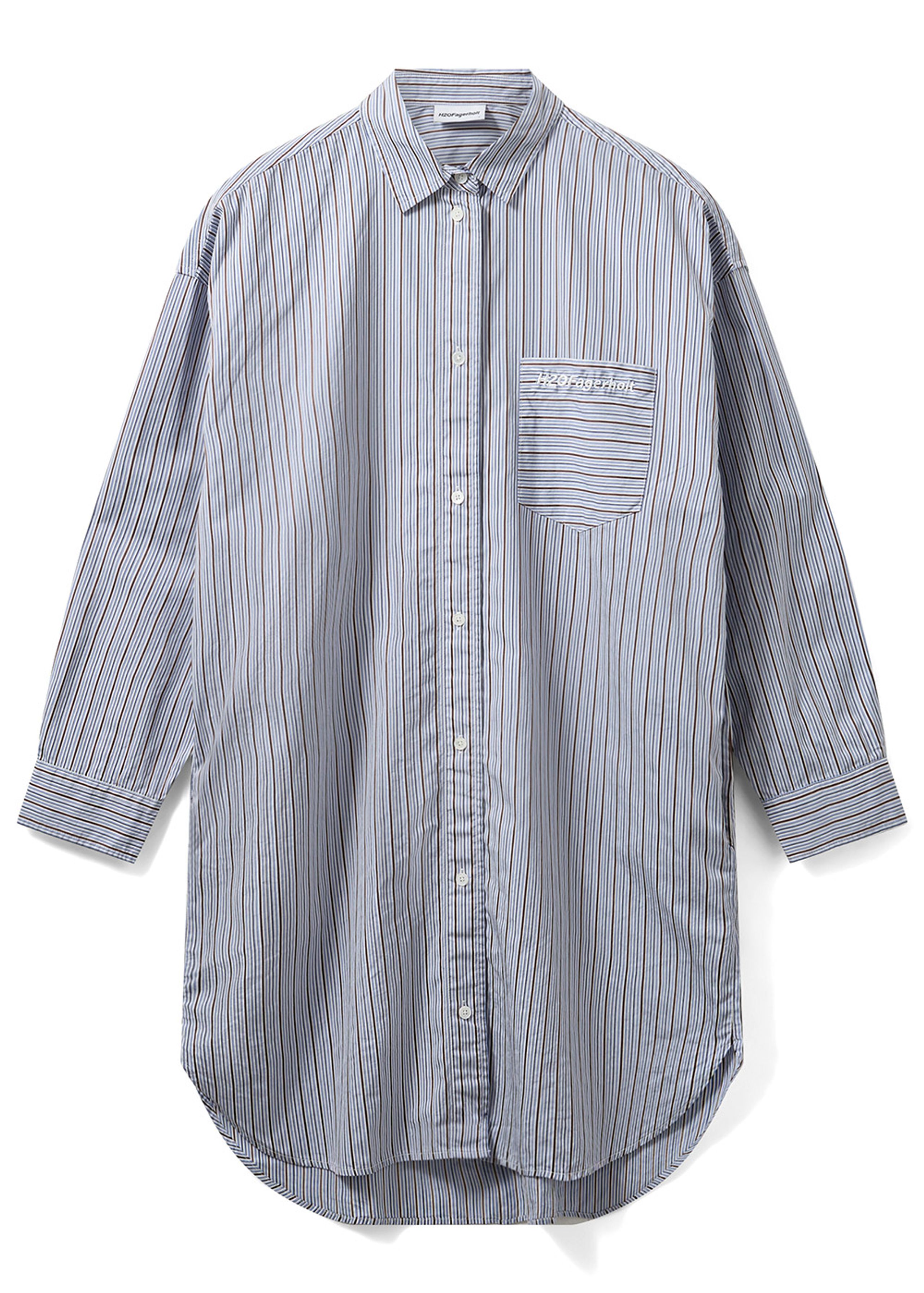 H2OFagerholt - Jurk - Pj Shirt Dress - Blue Stripe