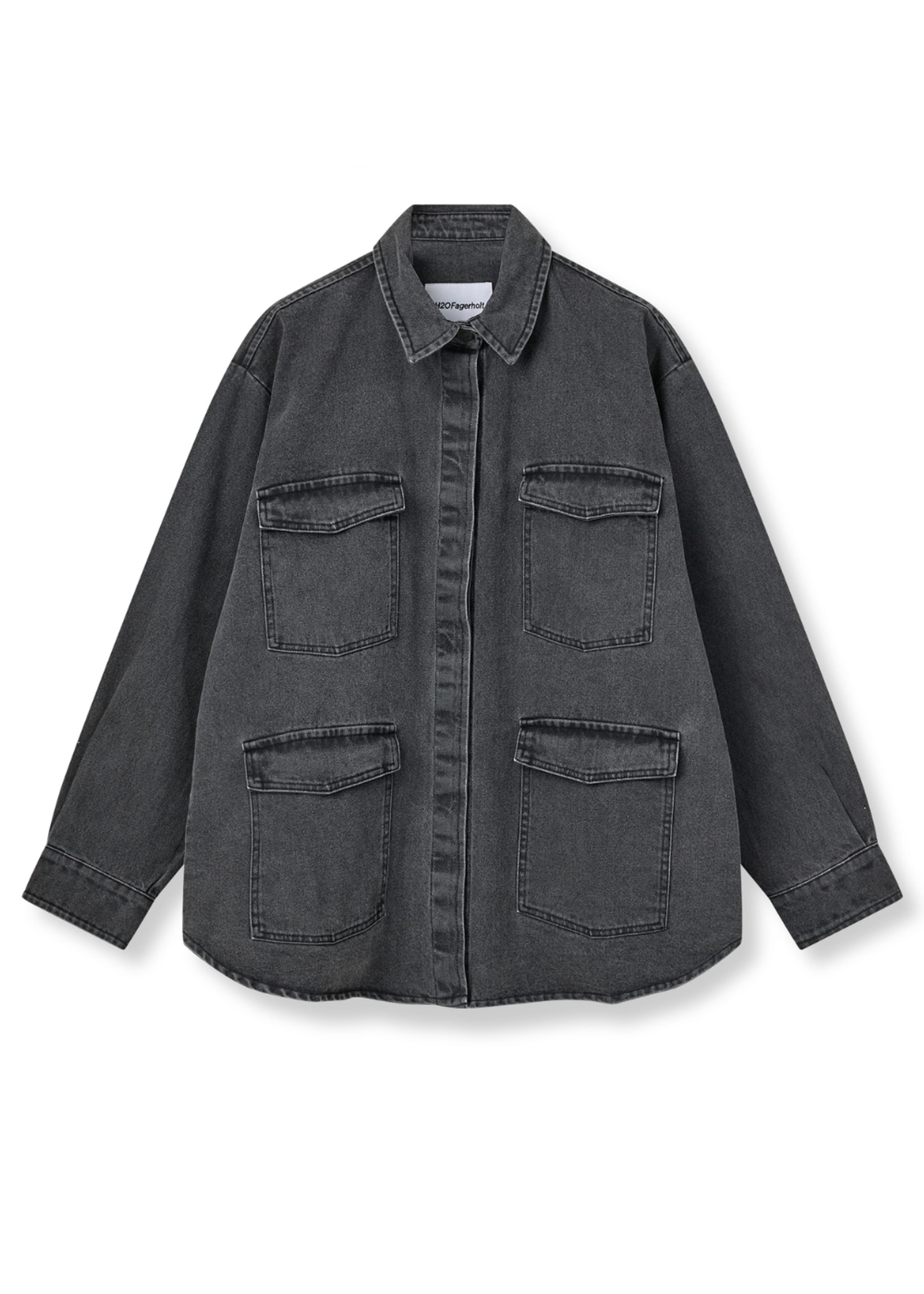 H2OFagerholt - Hemd - Classic Jeans Shirt - Washed Black