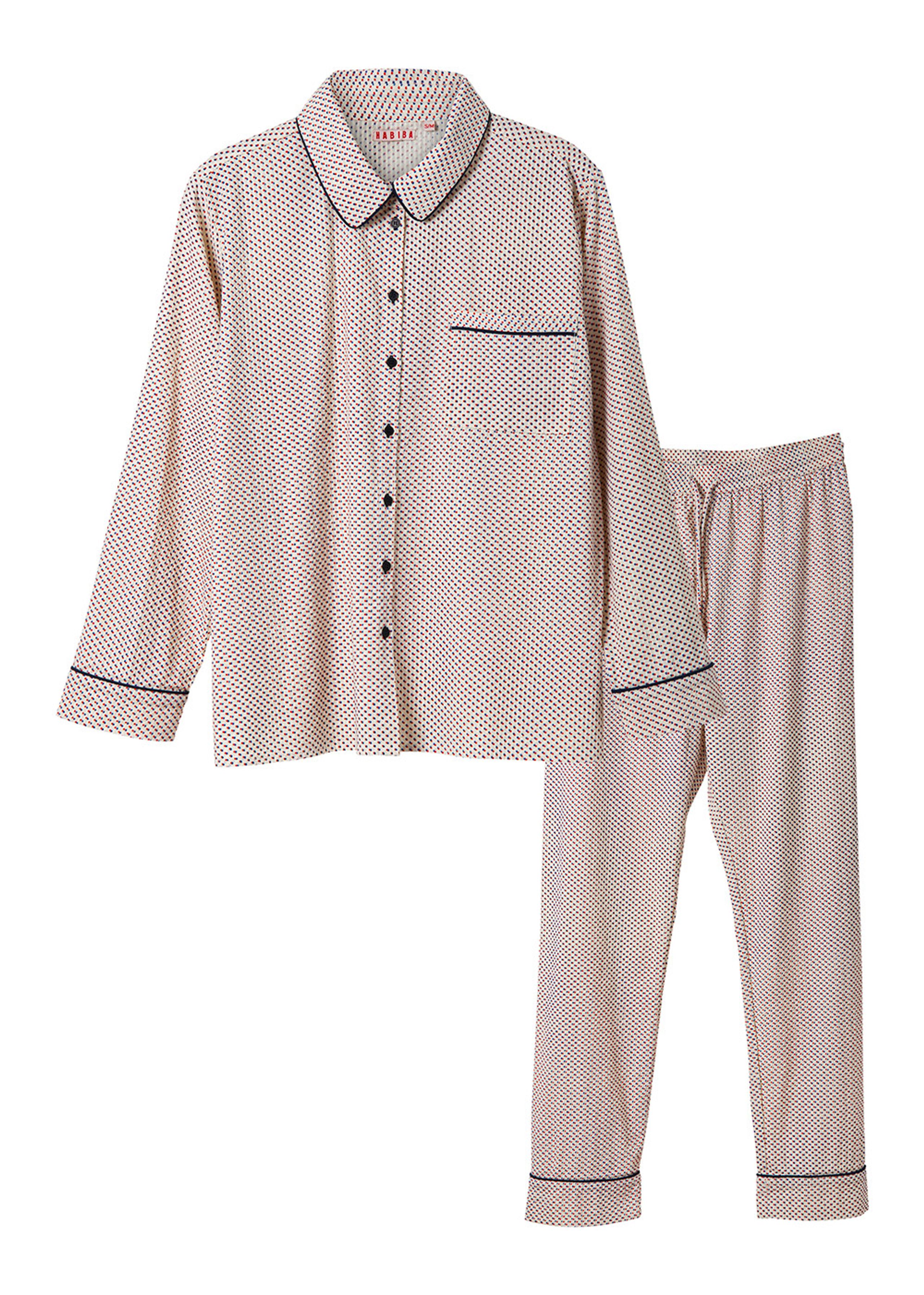 HABIBA - Pijamas - Dotty Seersucker Pyjamas Set - Ivory