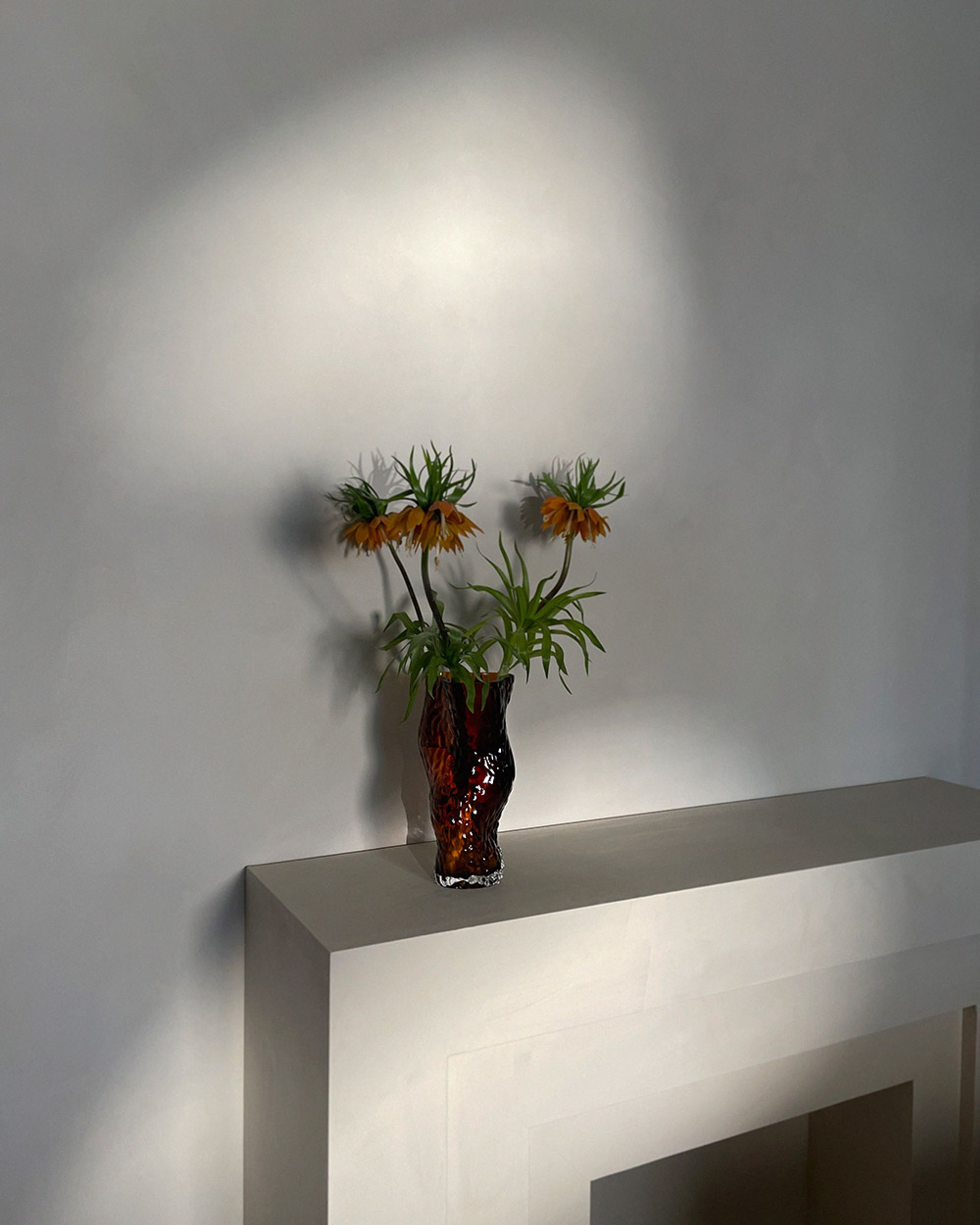Hein Studio - Vase - Ostrea Rock Glass Vase - Amber