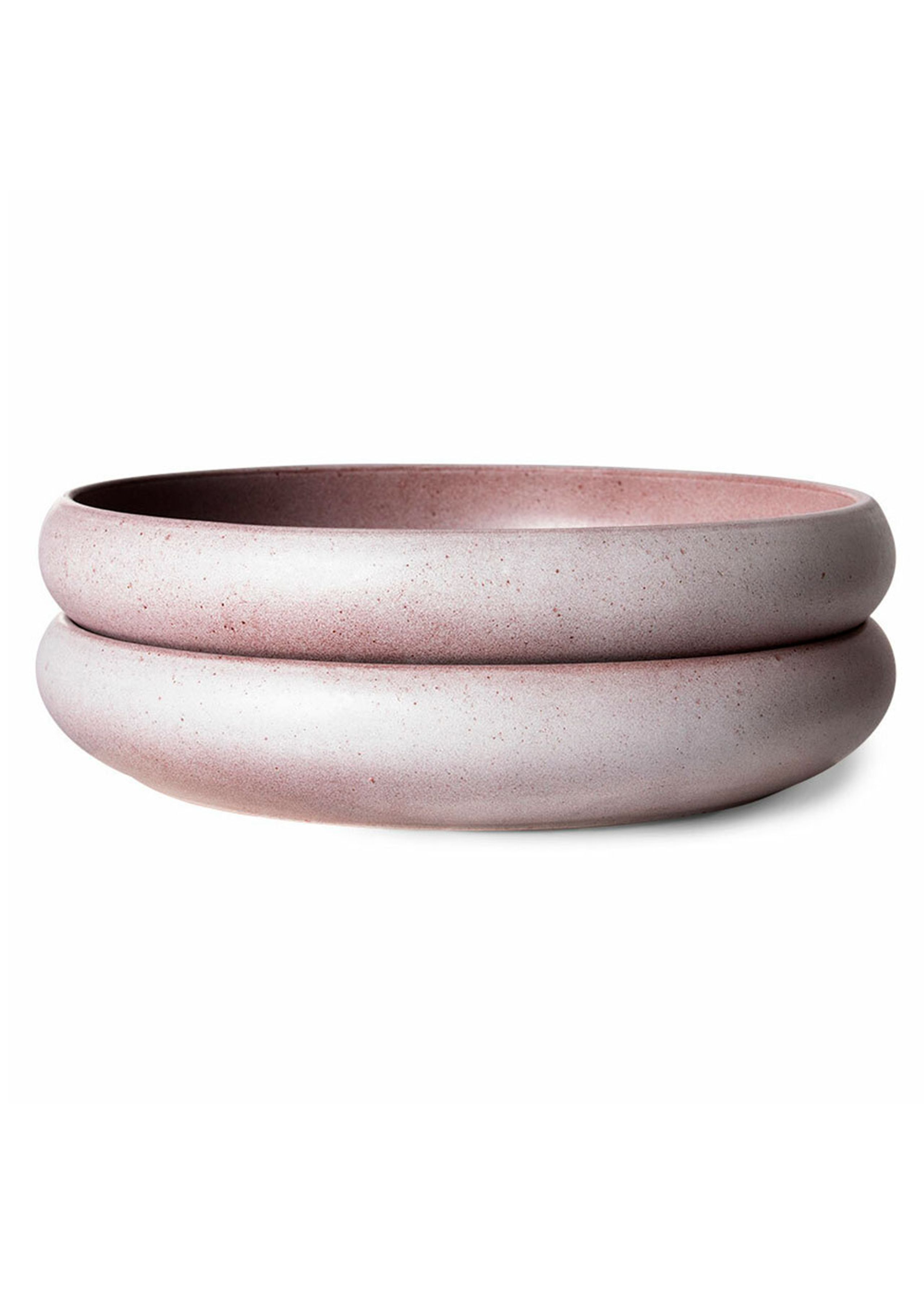 HKLiving - Bold & Basic Ceramics: Deep Plate (Set of 2) - Teller - Purple