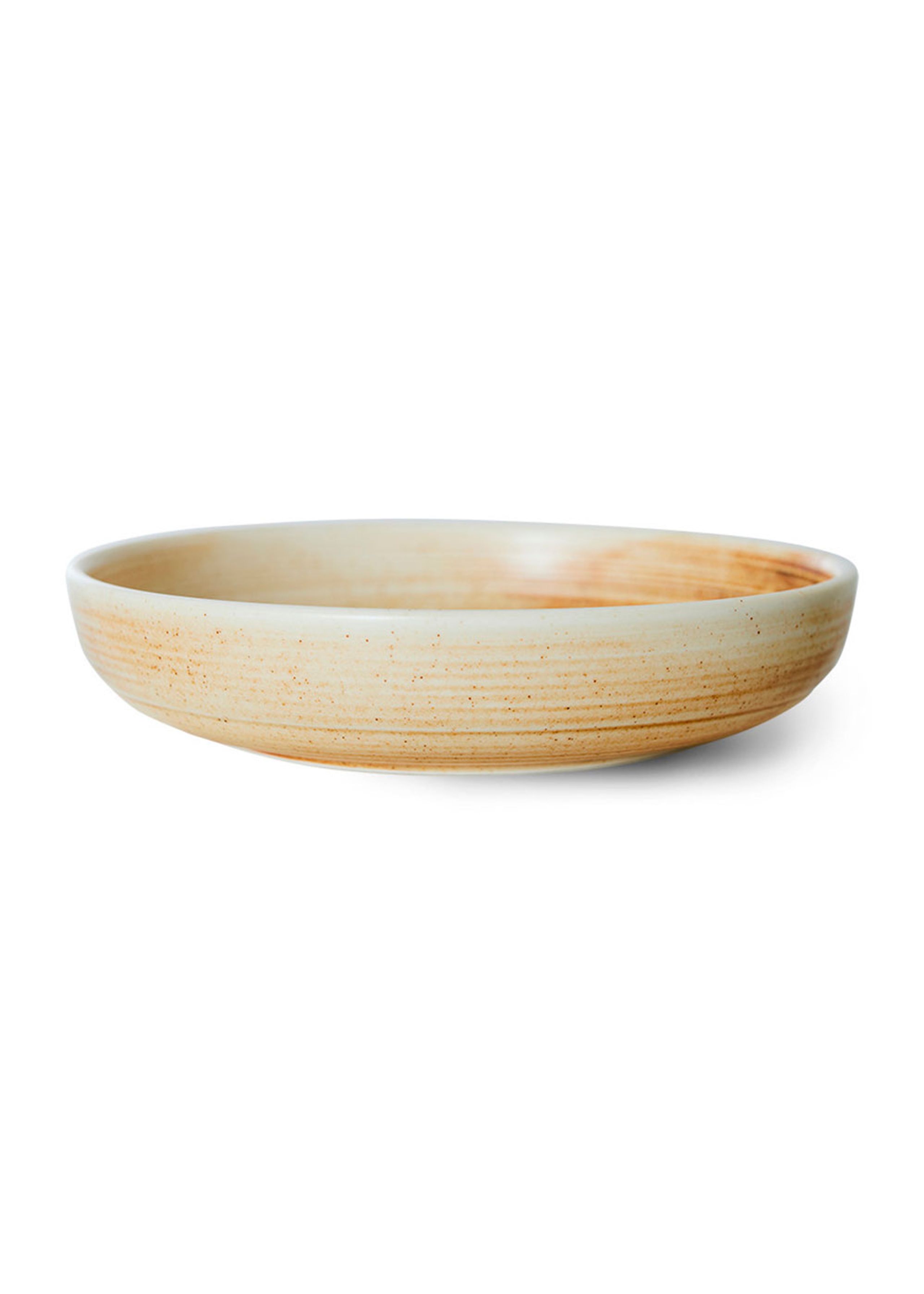 HKLiving - Tallerken - Chef Ceramics - Deep Plate, Large - Rustic Cream/Brown