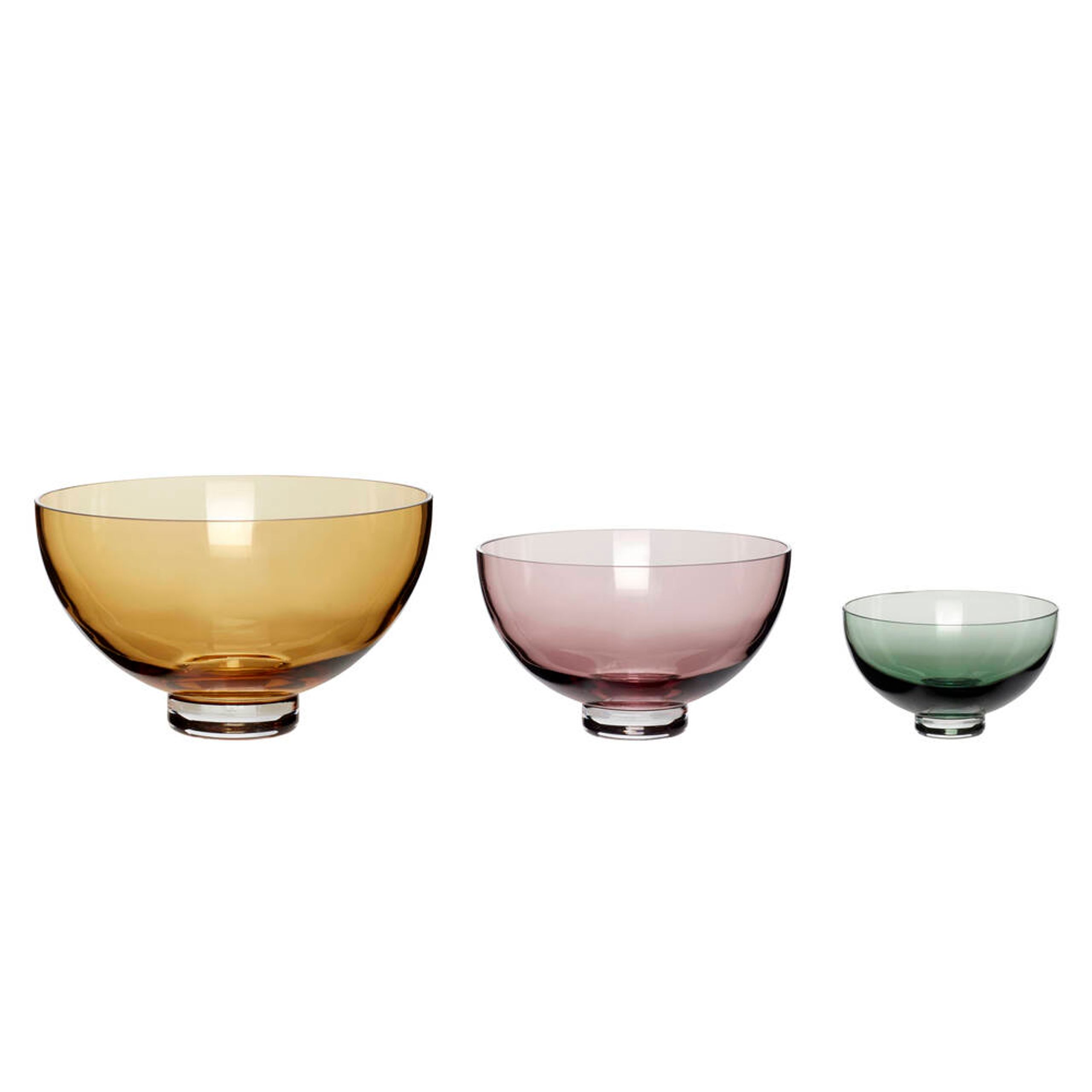 Hübsch - Abraço - Duo Glass Bowls - Amber