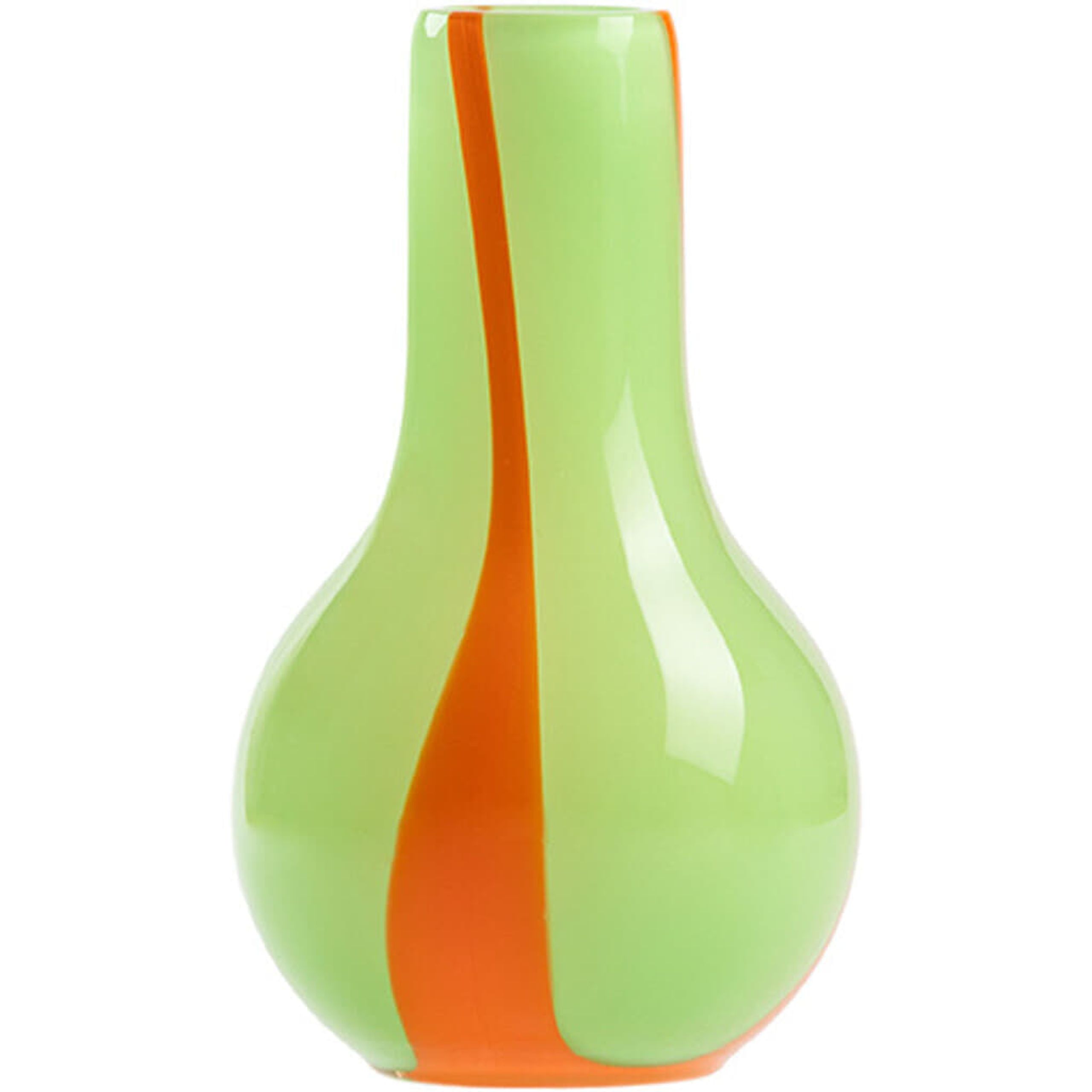 Kodanska - Vase - Flow Vase Mini - Green W. Orange Stripes