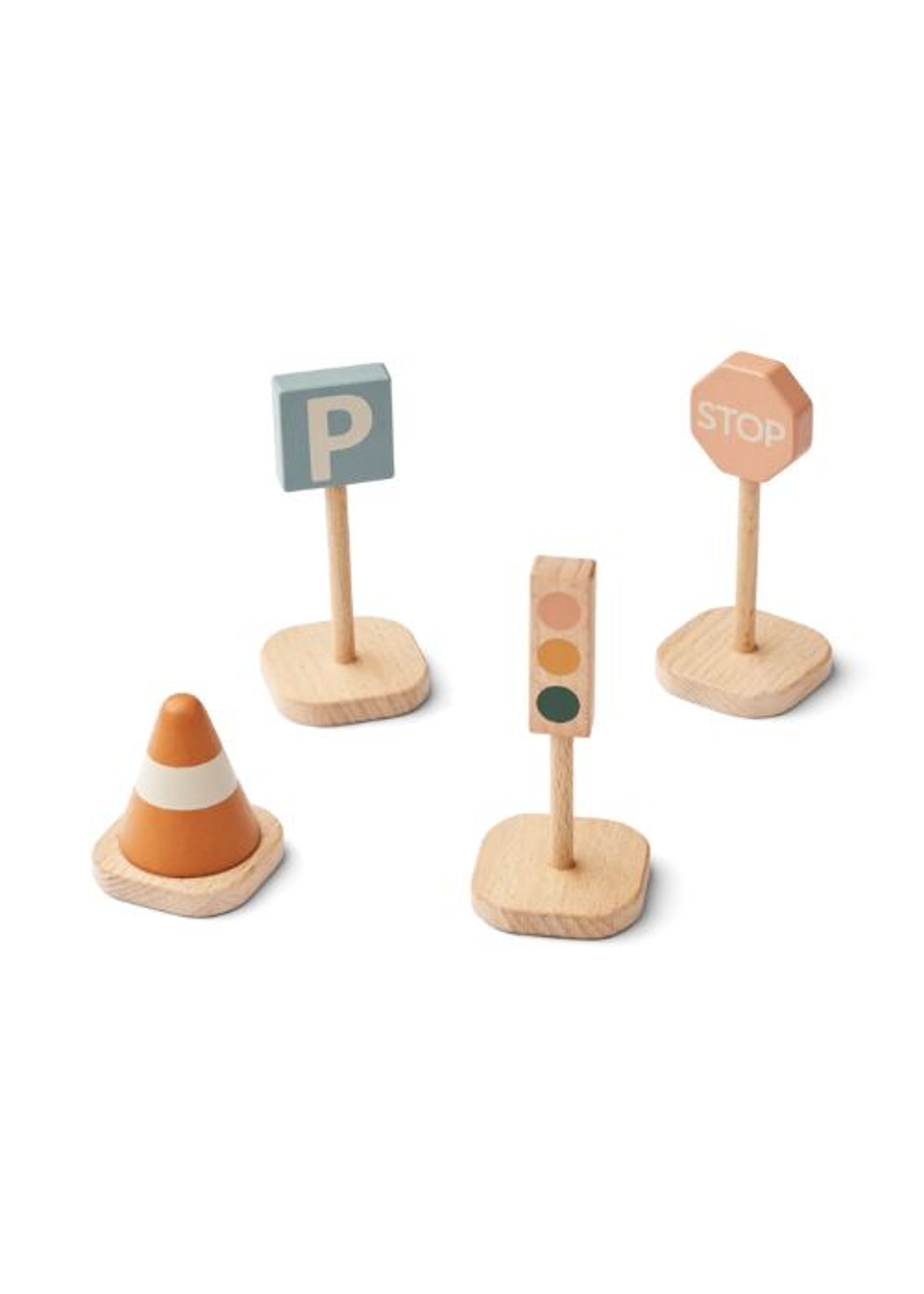 LIEWOOD - Speelgoed - Village Traffic Signs 4-Pack - 1673 Mustard Multi Mix