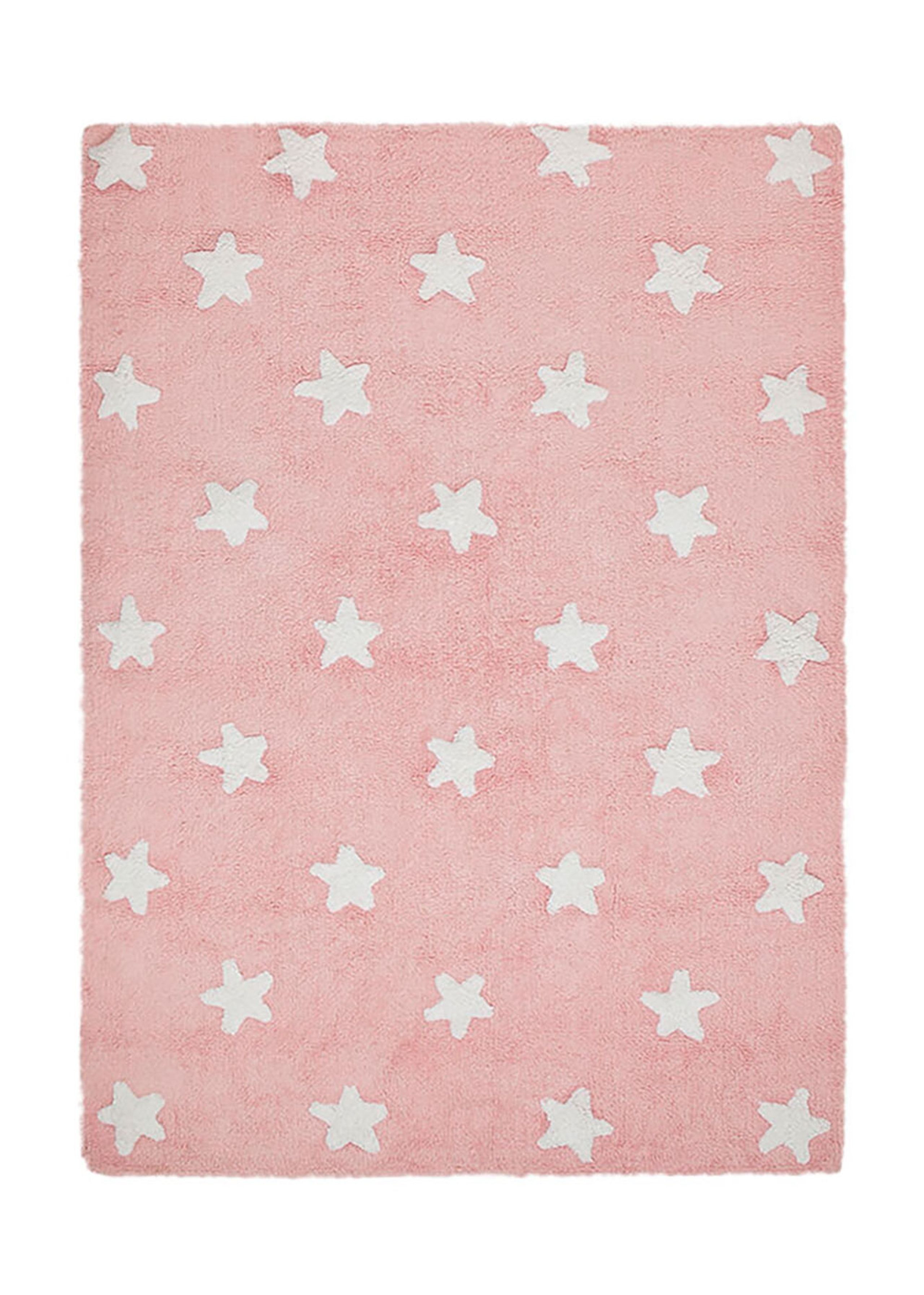 Lorena Canals - Tapis pour enfants - Washable Rug Stars - Pink / White