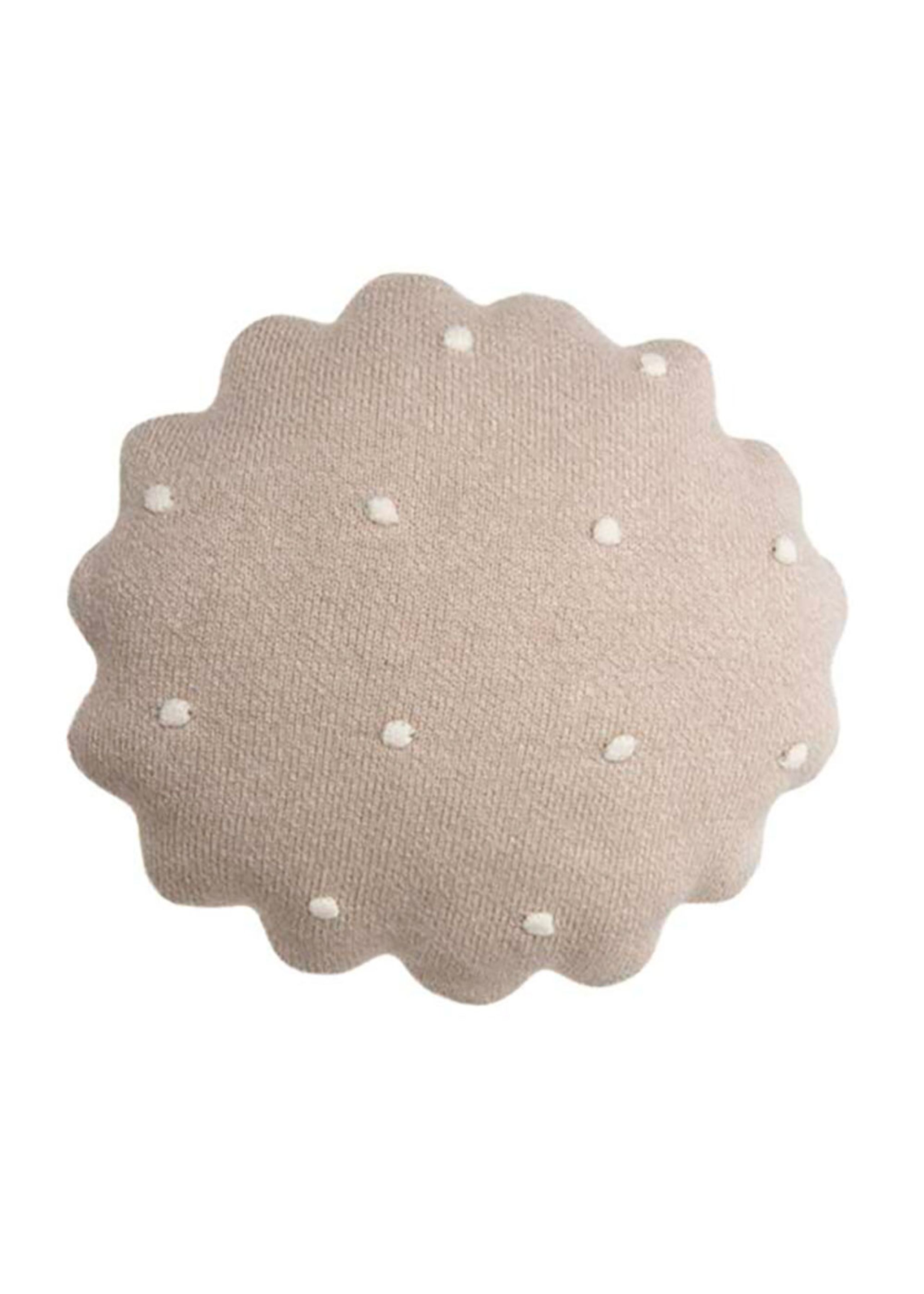 Lorena Canals - Børnepude - Knitted Cushion Round Biscuit - Dune White