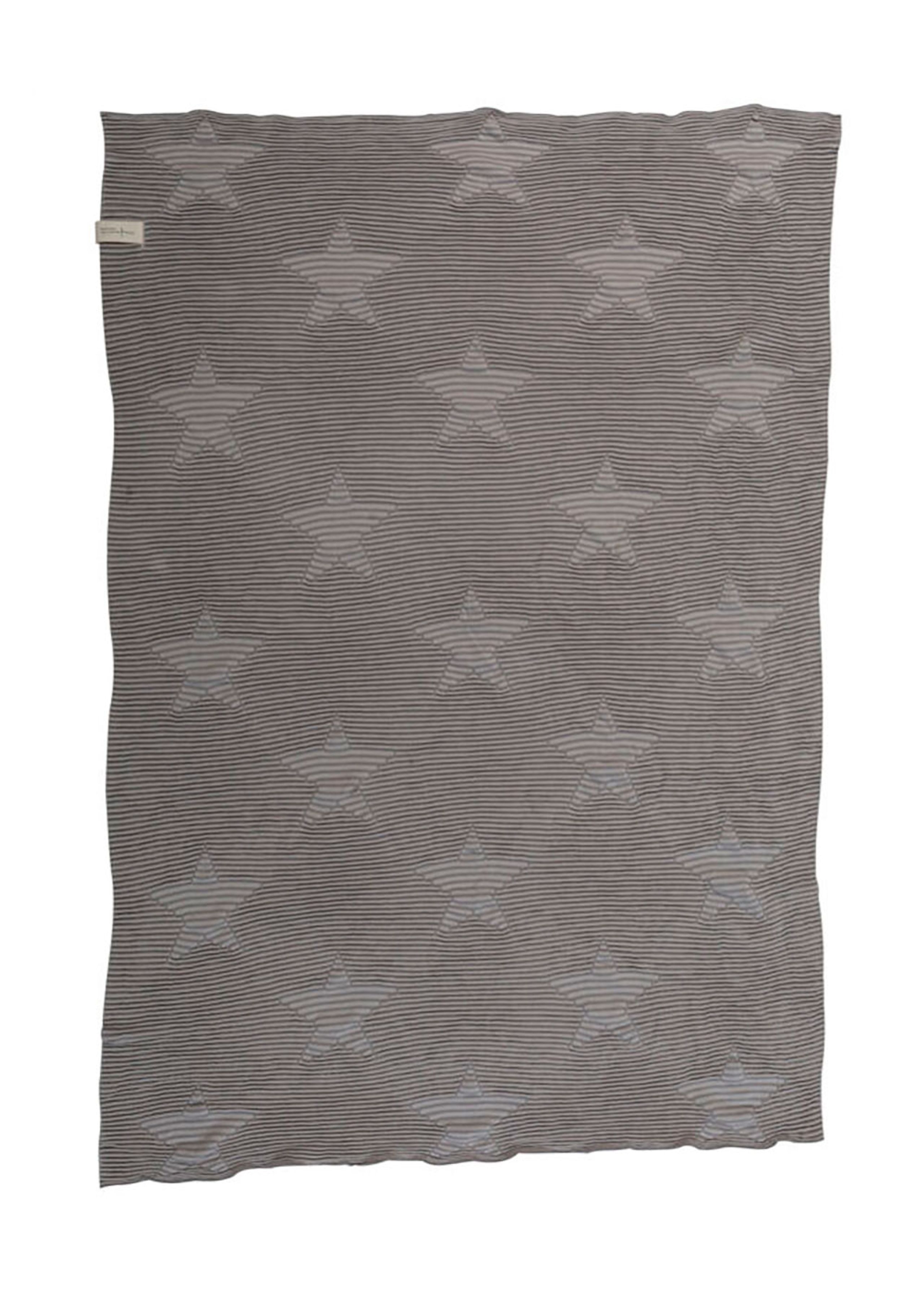 Lorena Canals - Børnetæppe - Washable Knitted Baby Blanket Hippy Stars - Pearl Grey