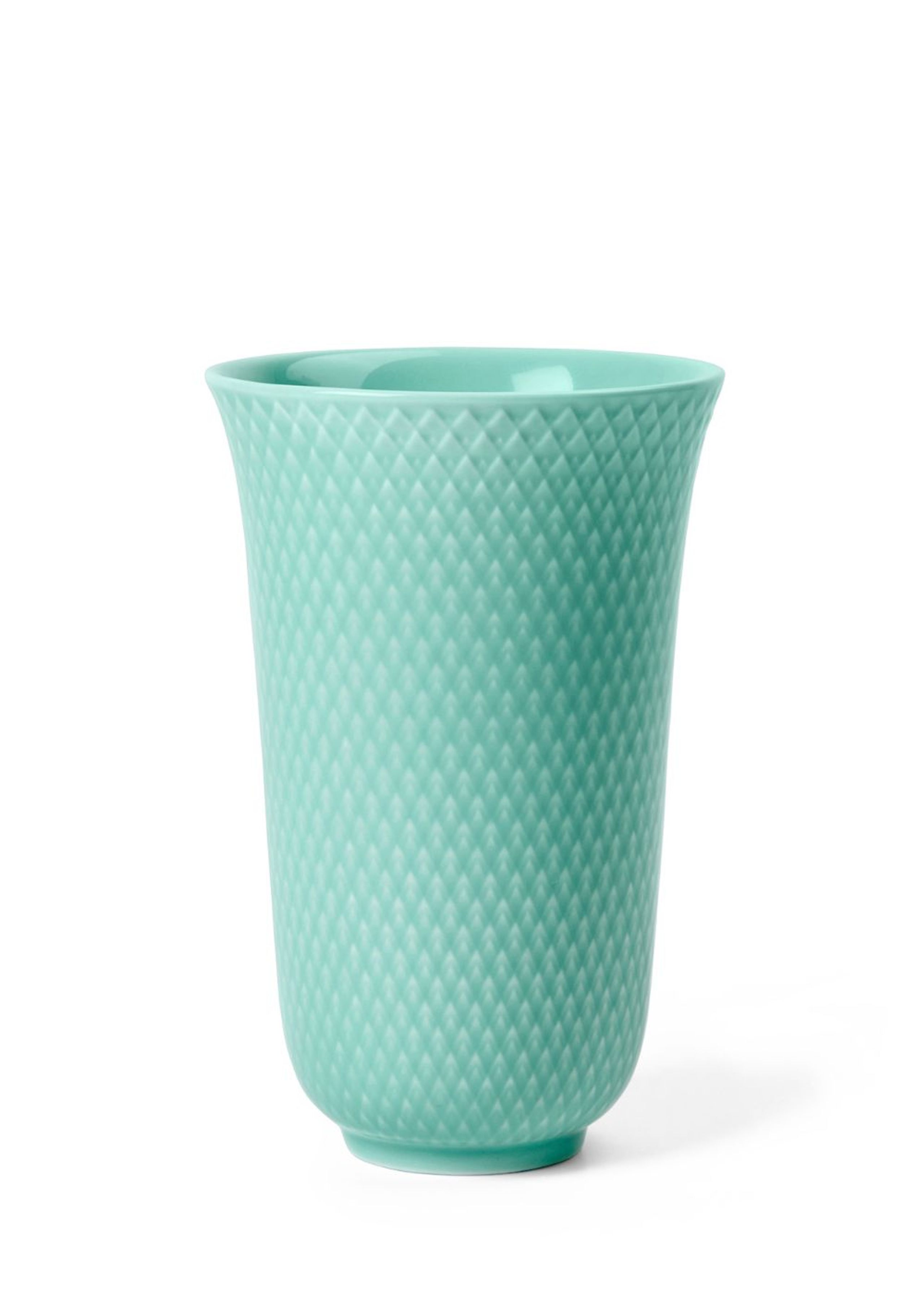 Lyngby Porcelain - Vase - Rhombe Vase H15  - Aqua