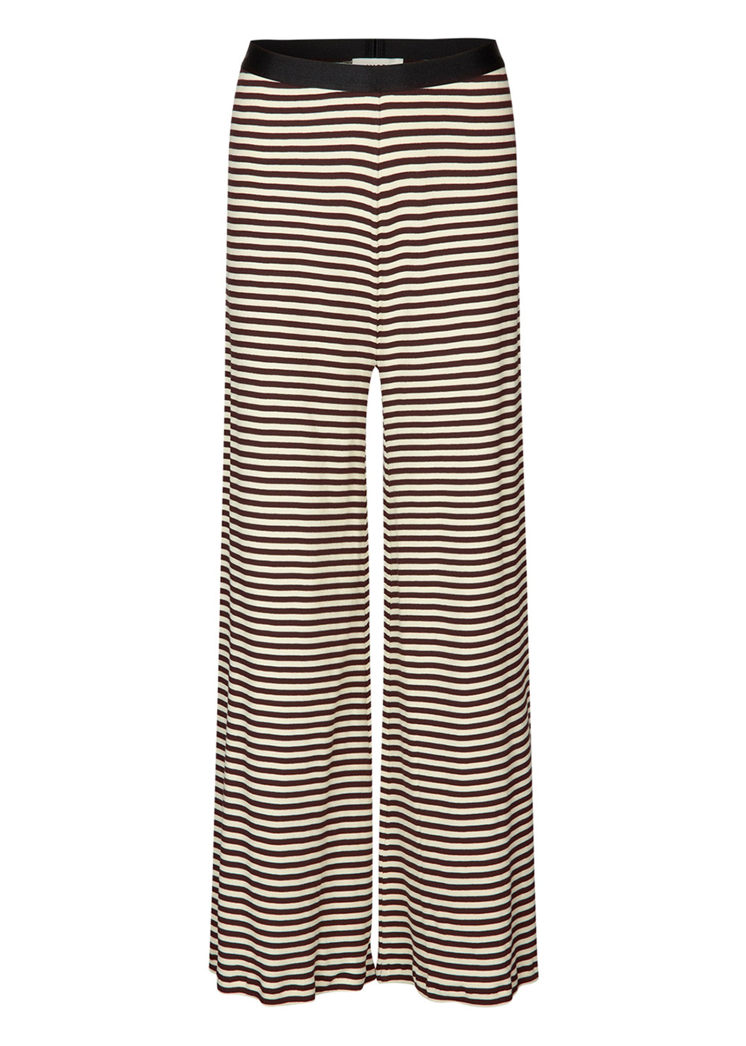 Mads Nørgaard - Hose - 2x2 Cotton Stripe Veran Pants - 2X2 Stripe Black Coffee/Vanill
