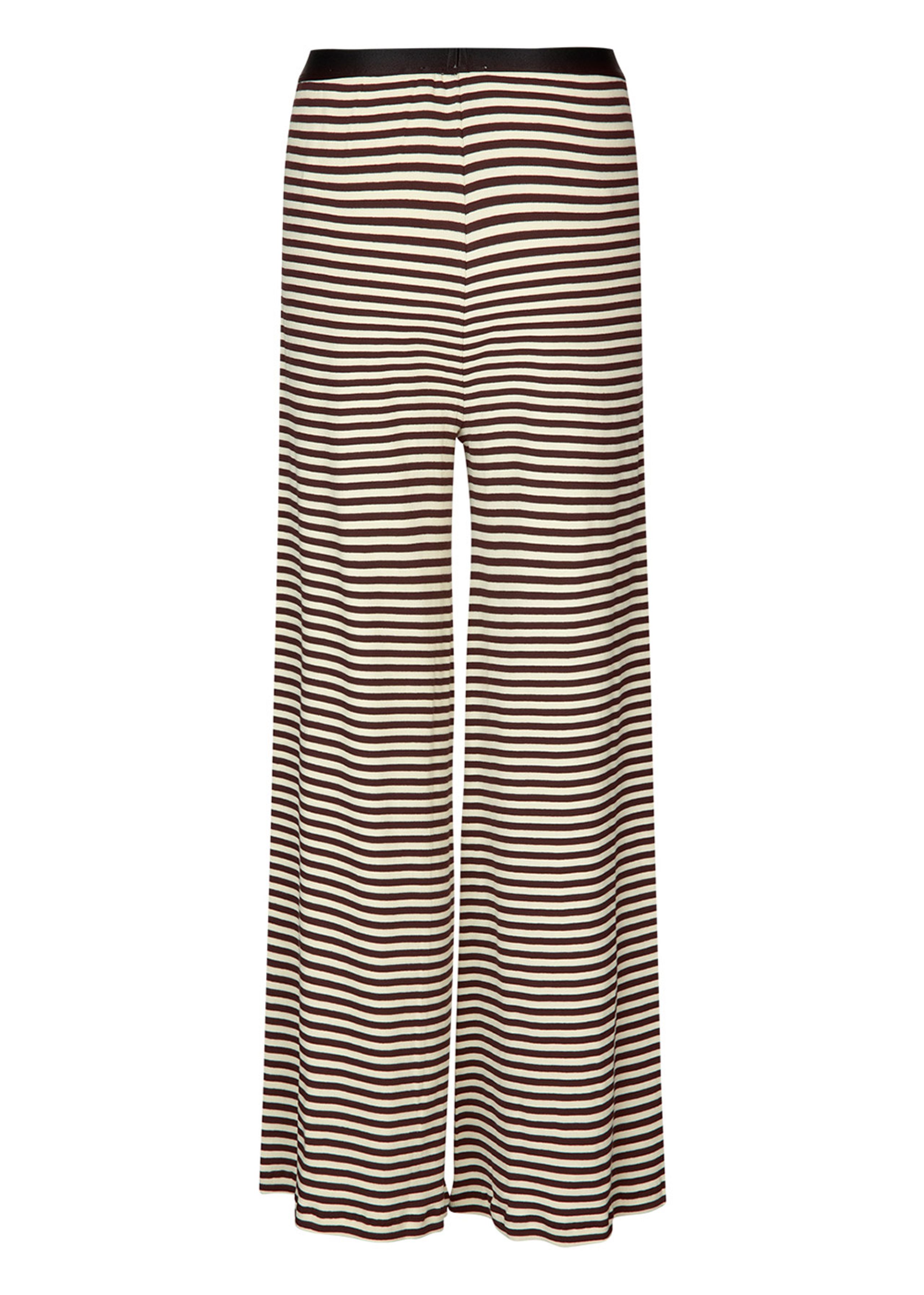 Mads Nørgaard - Hose - 2x2 Cotton Stripe Veran Pants - 2X2 Stripe Black Coffee/Vanill