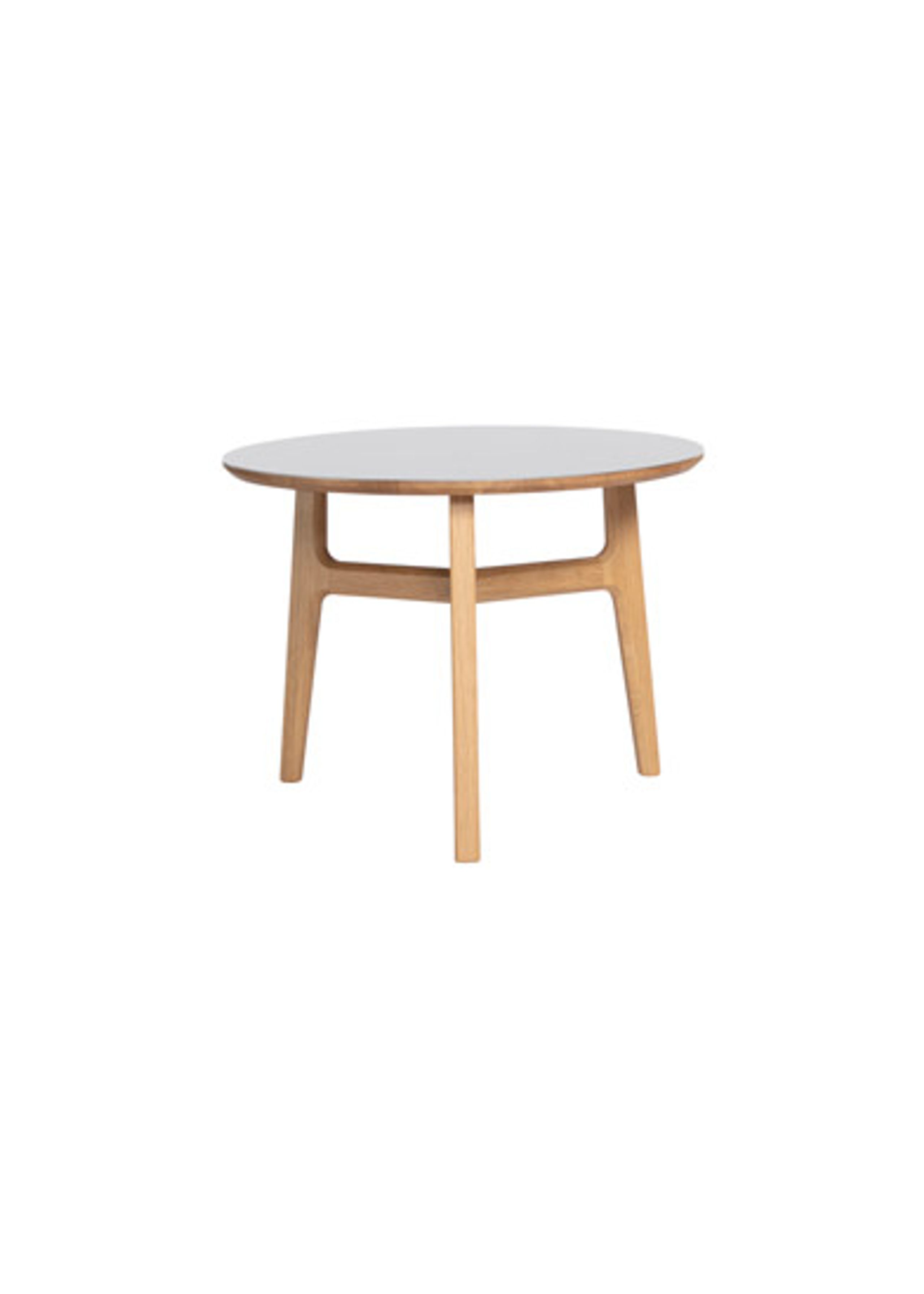 Magnus Olesen - Sofabord - Freya Coffee Table - Stel: Lakeret eg / Bordplade: Grå linoleum m. egekant - Ø60