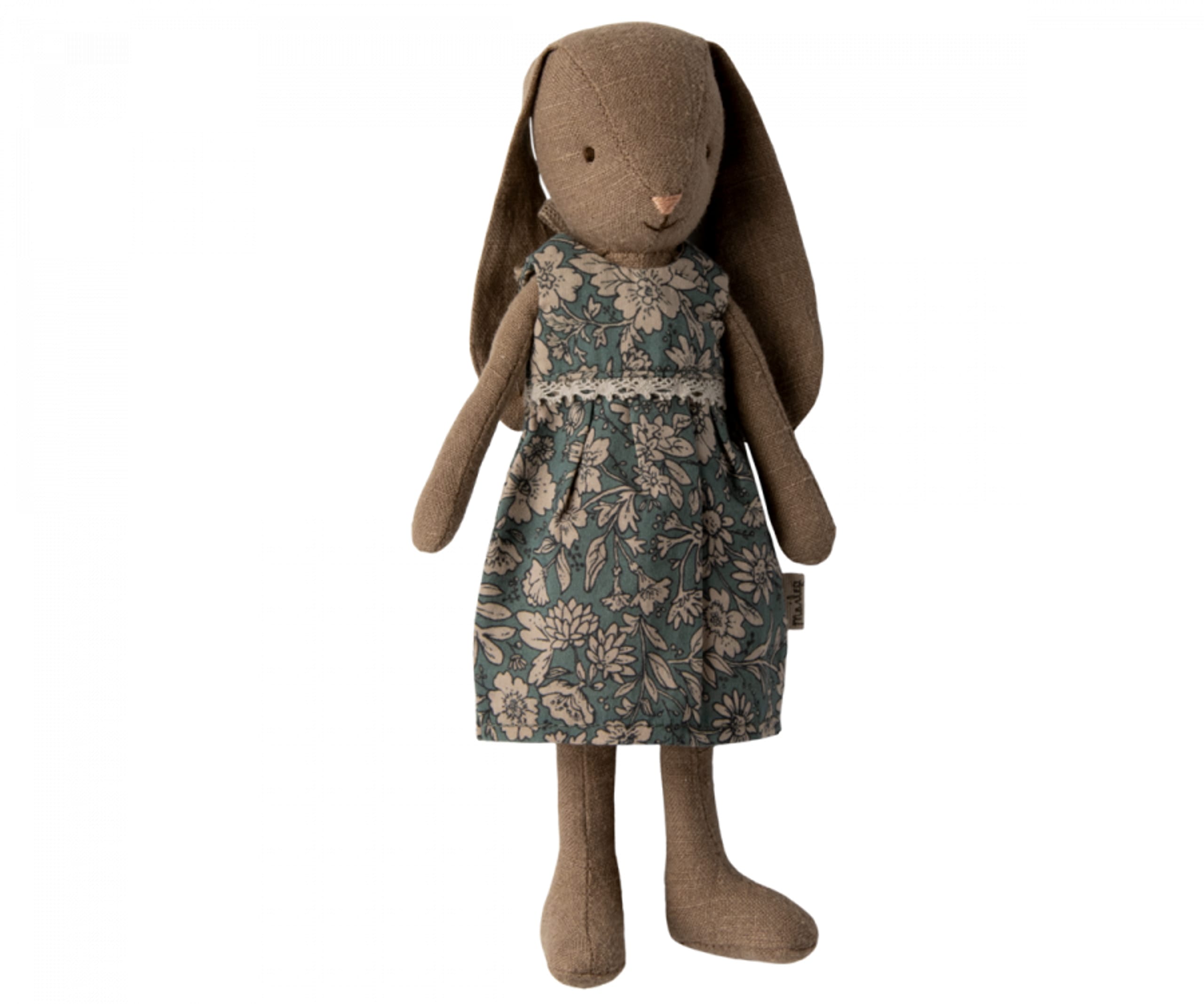 Maileg - Stuffed Animal - Bunny size 1, Brown - Dress - Kanin 1