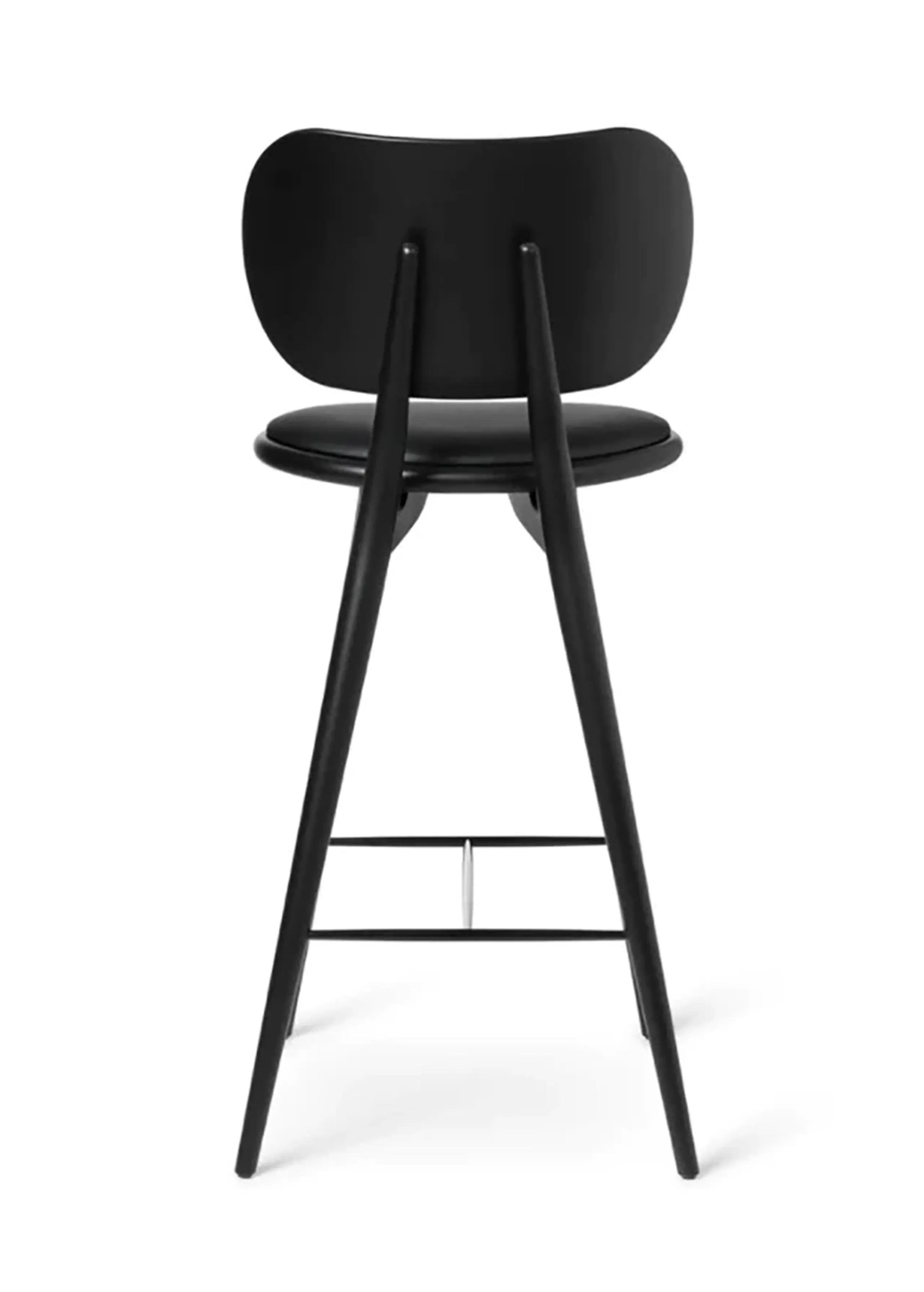 Mater - Chair - High Stool 69 - Black Stained Beech with Backrest