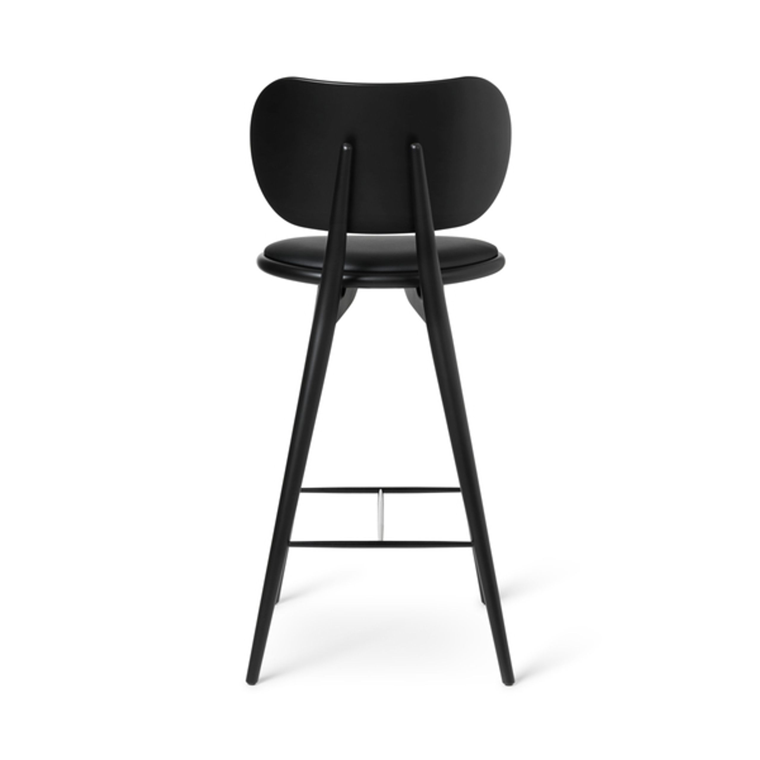 Mater - Chair - High Stool 74 - Sort Lakeret Bøg With Backrest