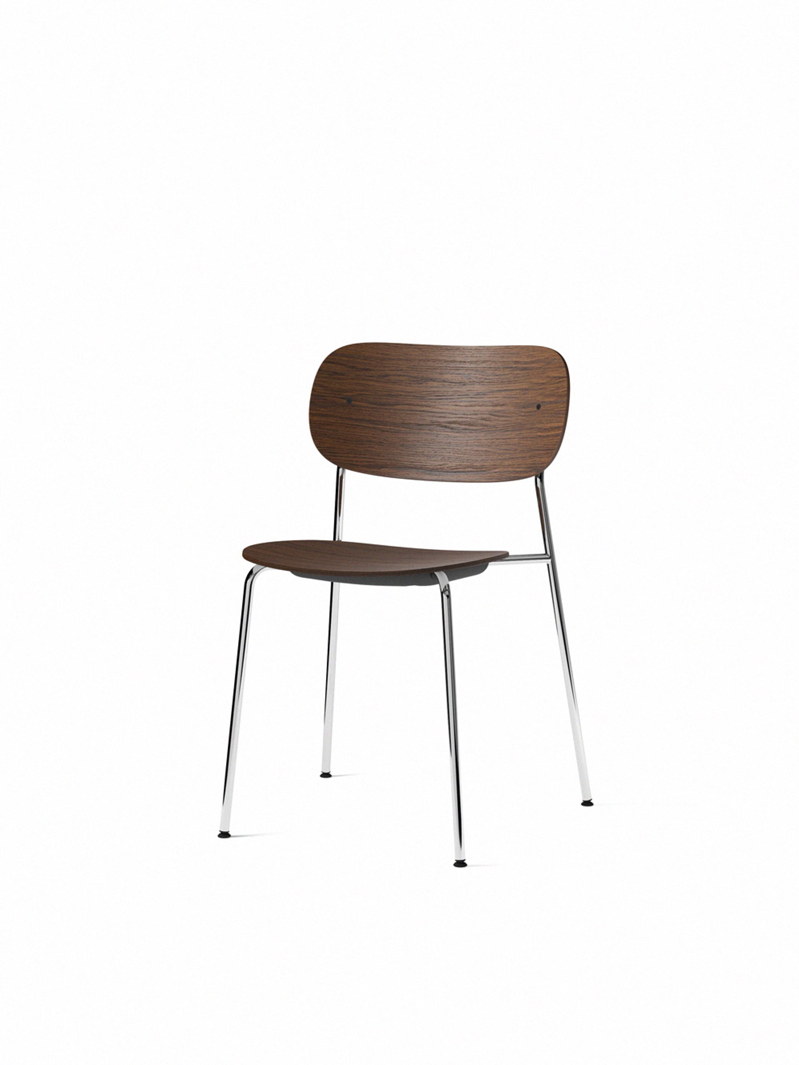 MENU - Cadeira - Co Chair / Chrome Base - Solid Dark Stained Oak