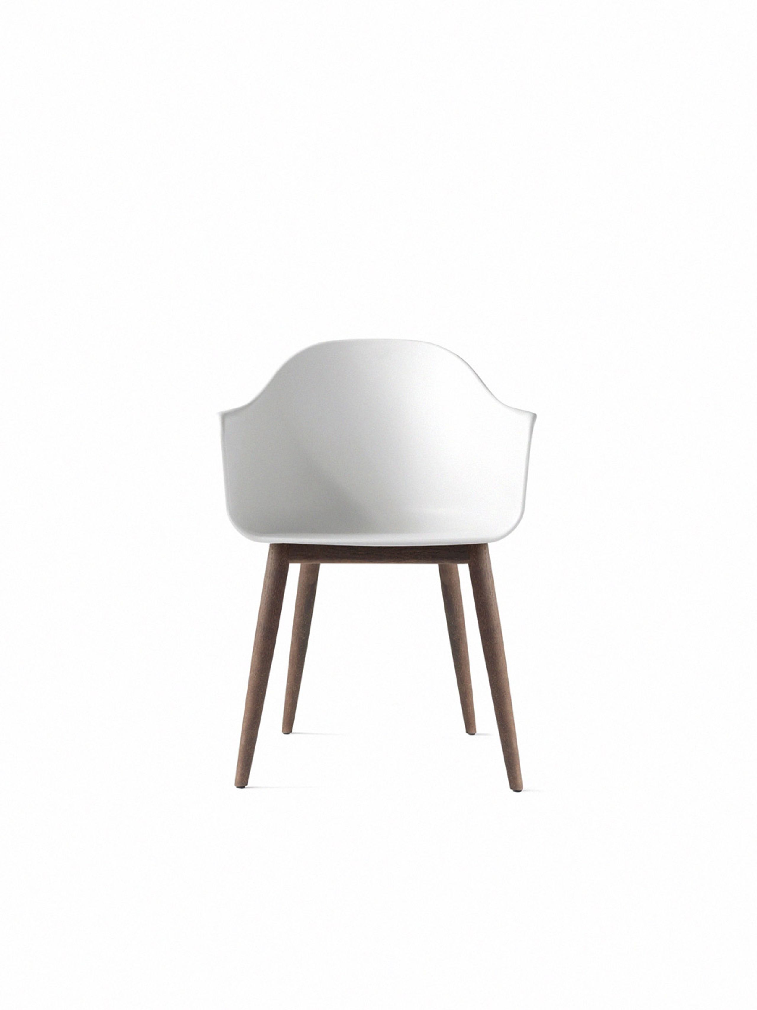 MENU - Stuhl - Harbour Dining Chair / Dark Stained Oak Base - White