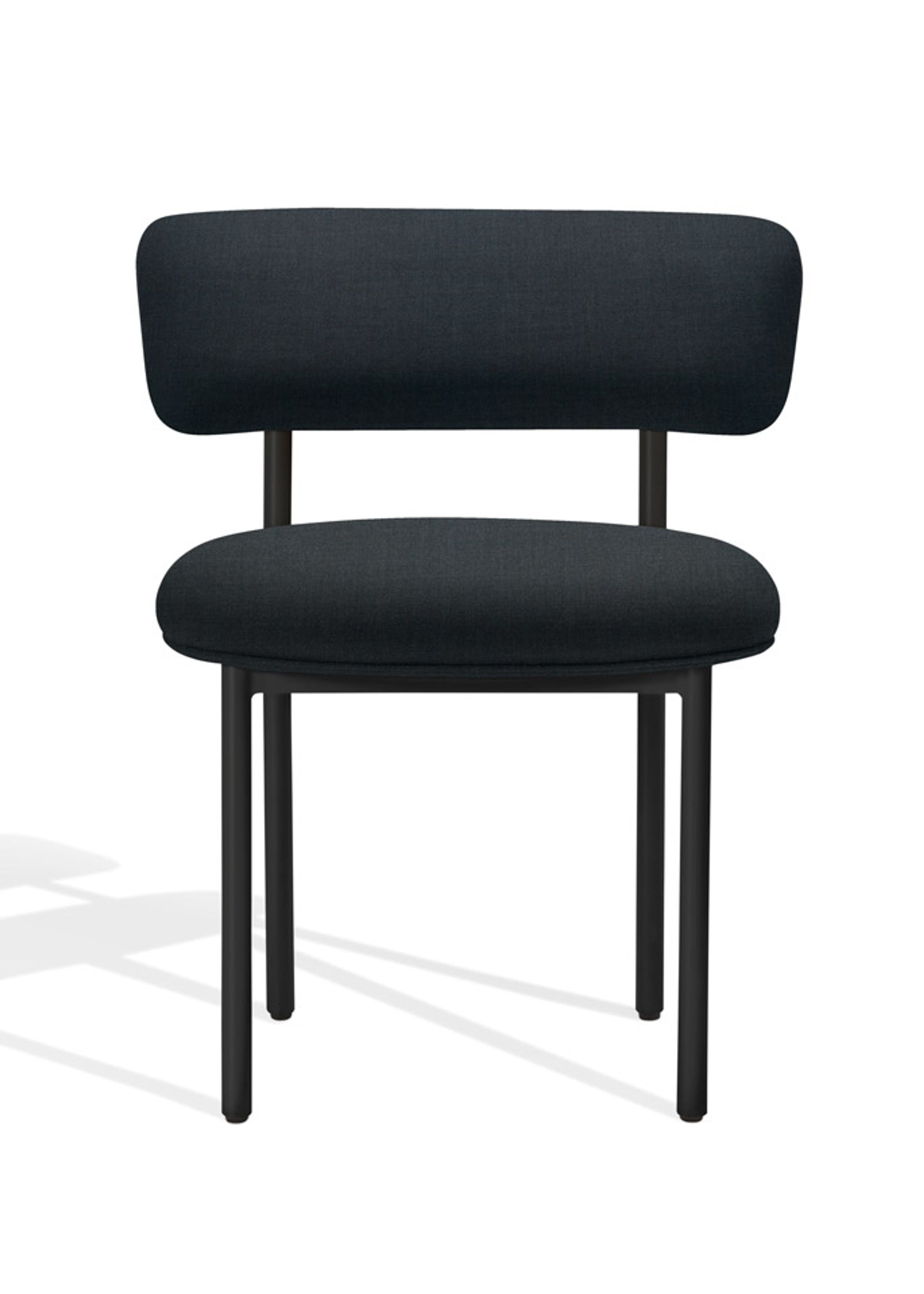 Møbel Copenhagen - Cadeira de jantar - Font Dining Chair - Black with a hint of Blue Remix 196 - Black Frame