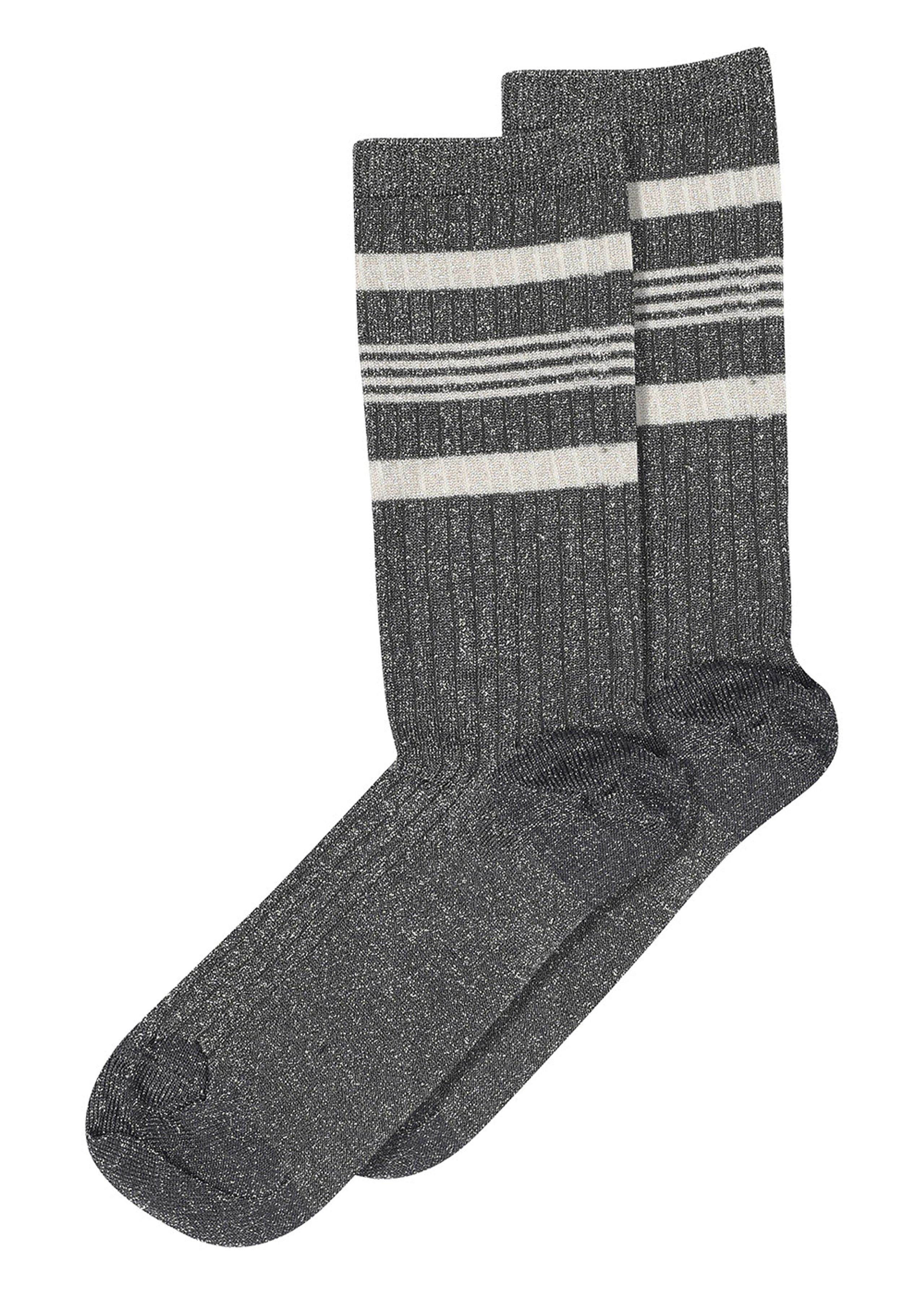 MP Denmark - Meias - Nohl Glitter Socks - Silver Grey (col. 146)