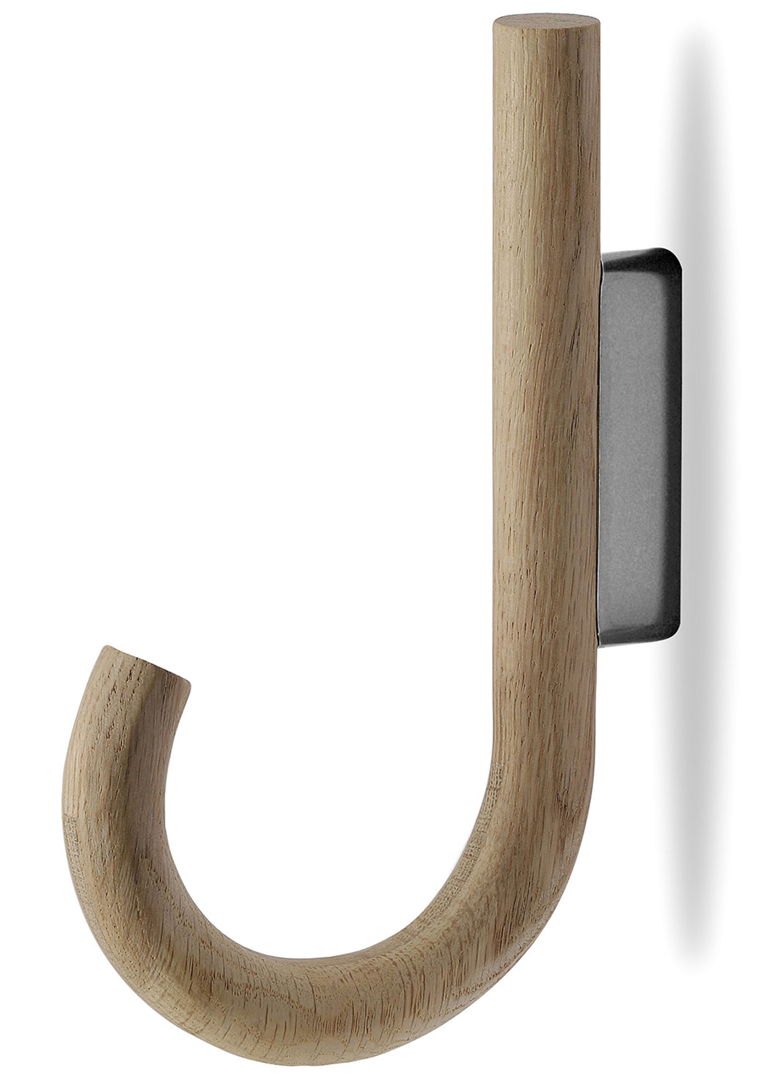 Gejst - Cintre - Hook Hanger - Oak hook / Black Chrome wall mount