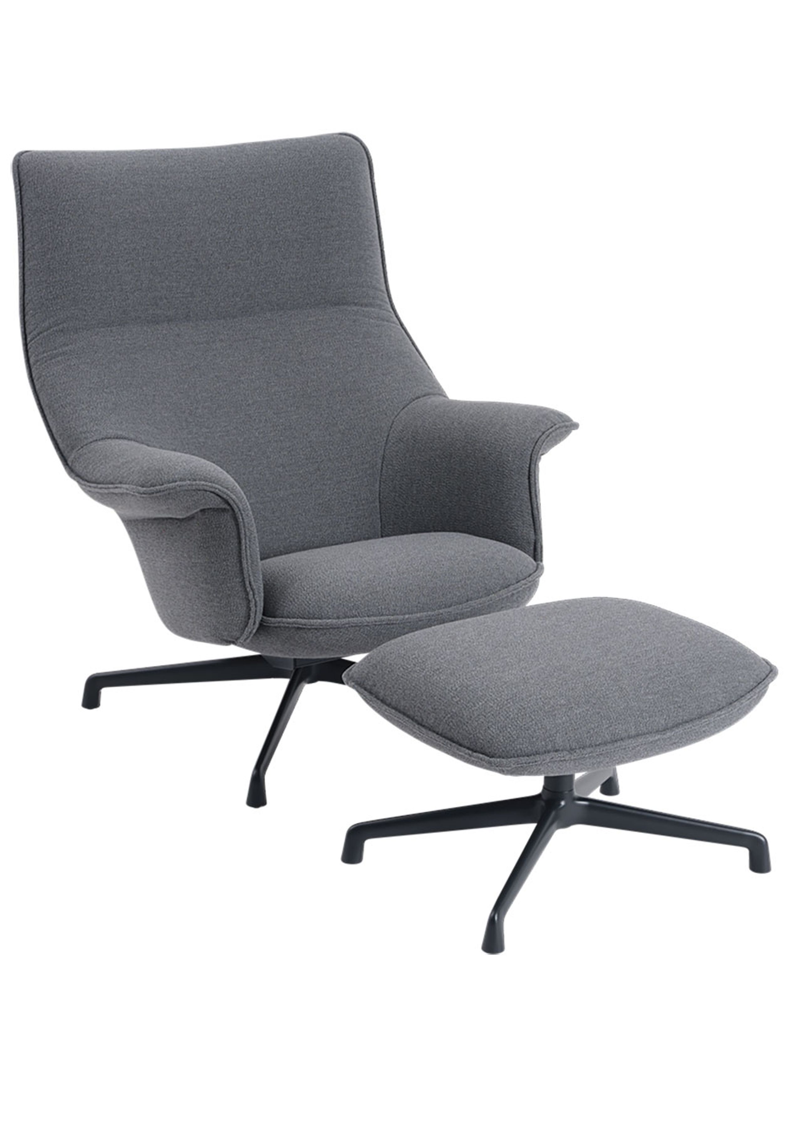 Muuto - Sessel - Doze Lounge Chair / Swivel Base - Ocean 80/Anthracite Black