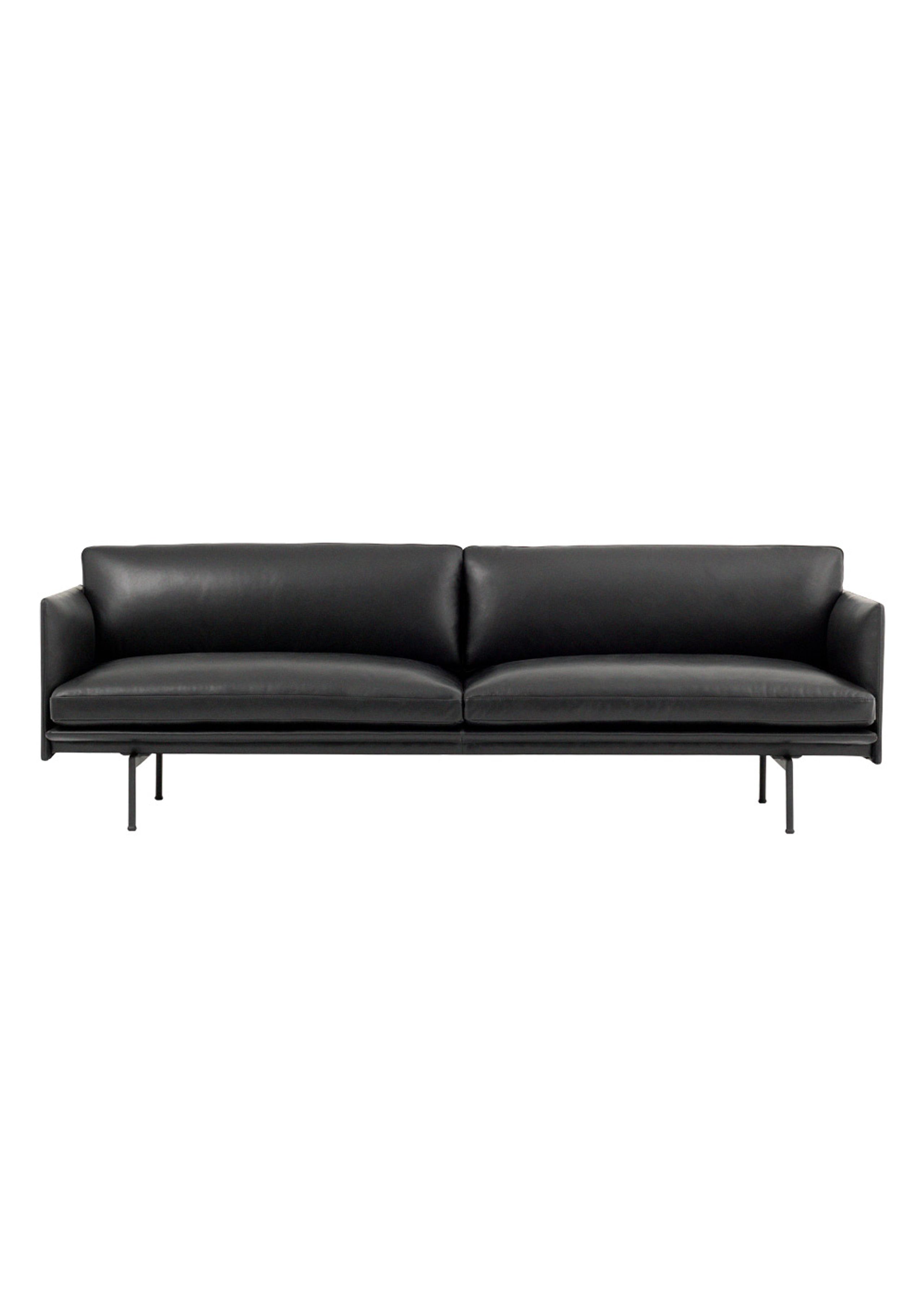Muuto - Canapé - Outline Sofa / 3-seater - Black Refine Leather