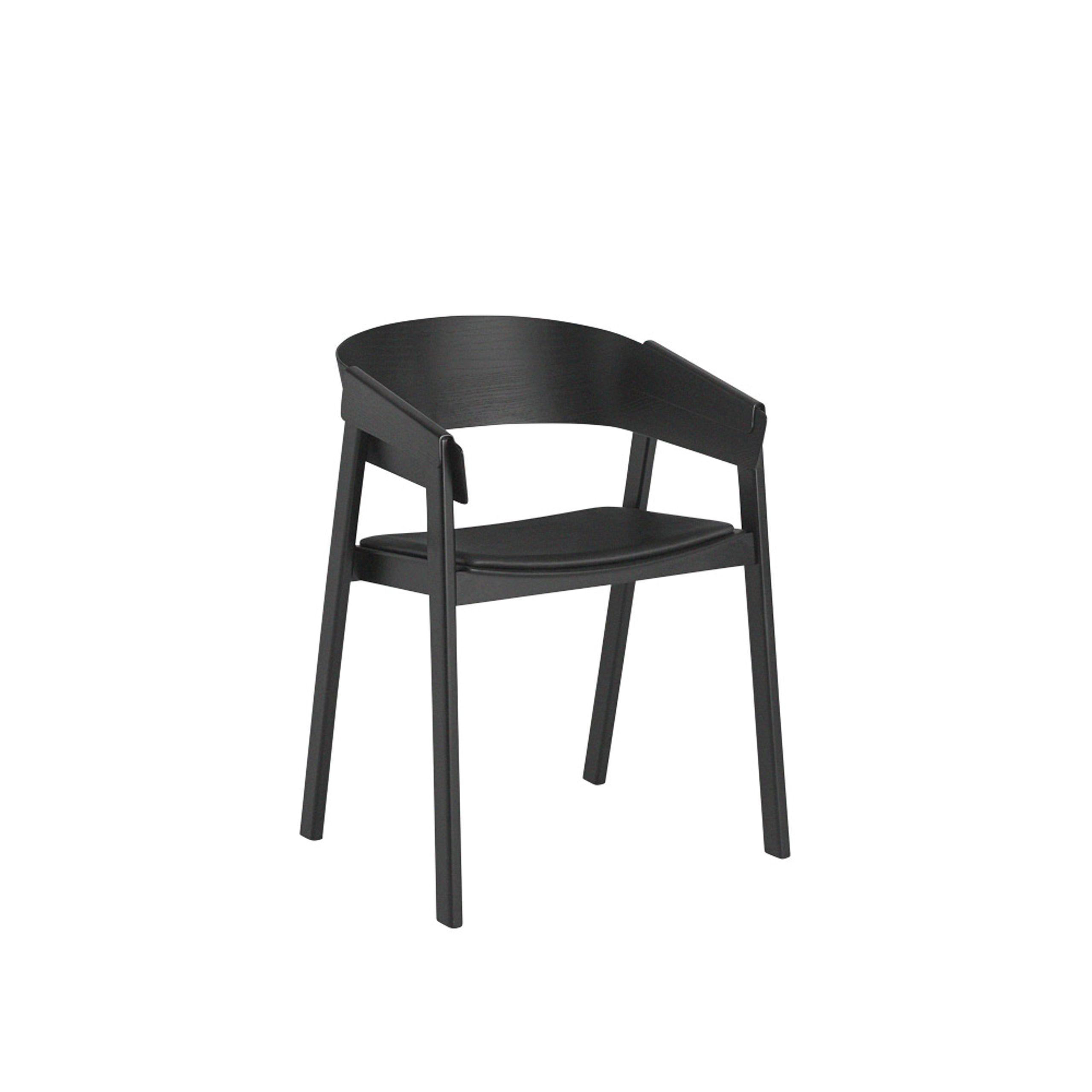 Muuto - Cadeira - Cover Armchair - Black / Black Refine Leather