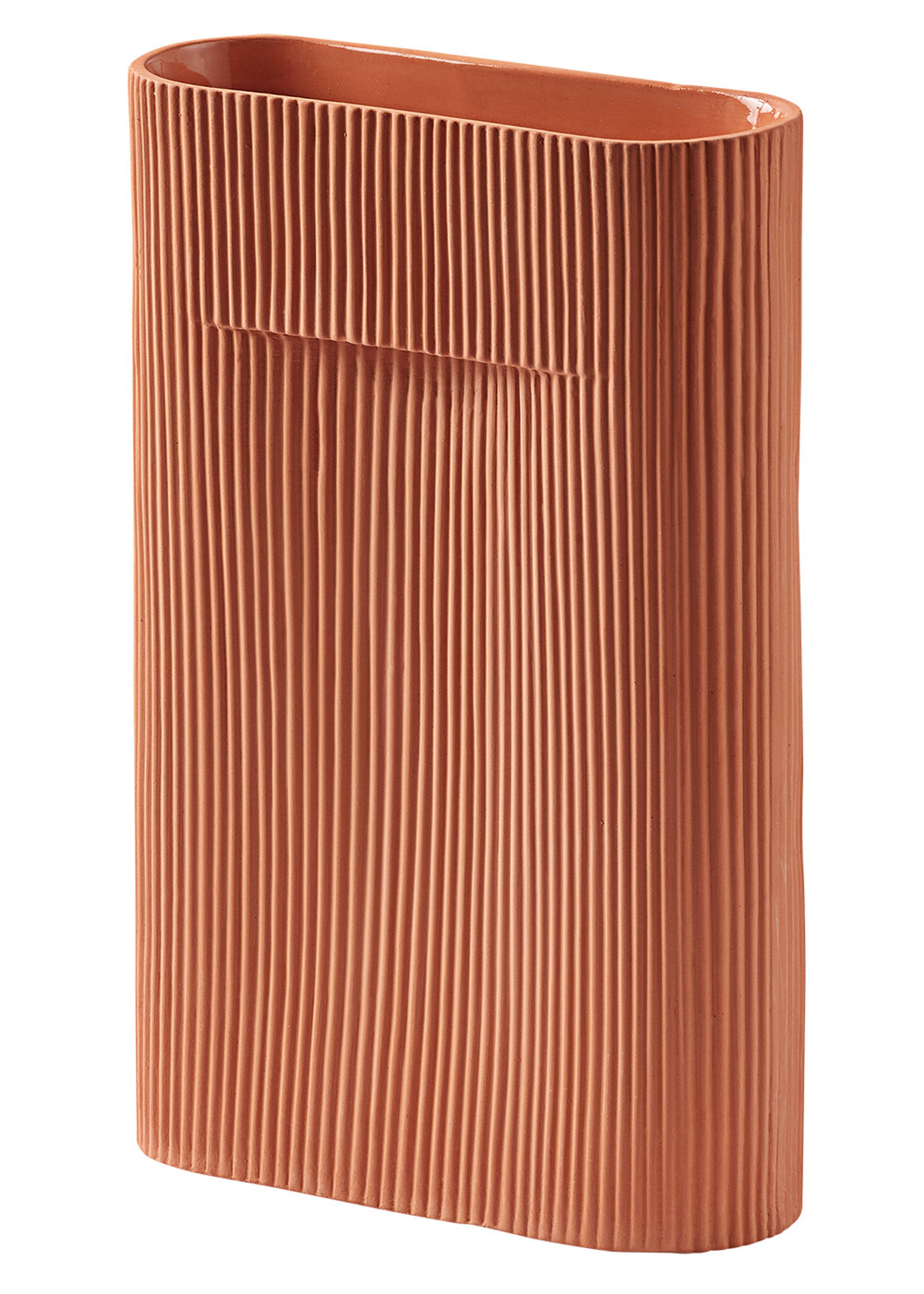 Muuto - Vaso - Ridge Vase - H35 - Terracotta