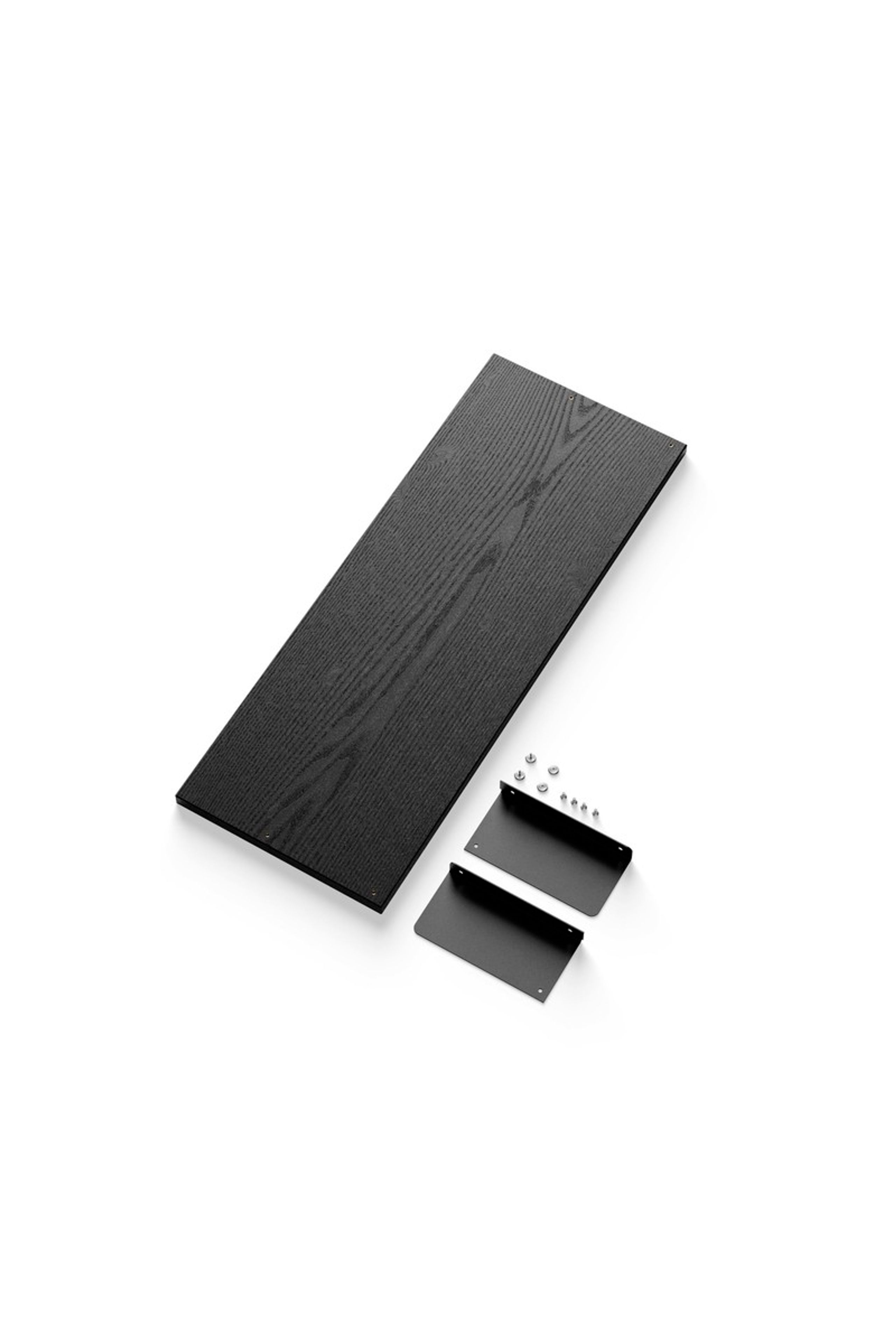 New Works - Plank - NEW WORKS SHELVING SYSTEM - New Works Standard Shelf Kit - Black Ash / Black