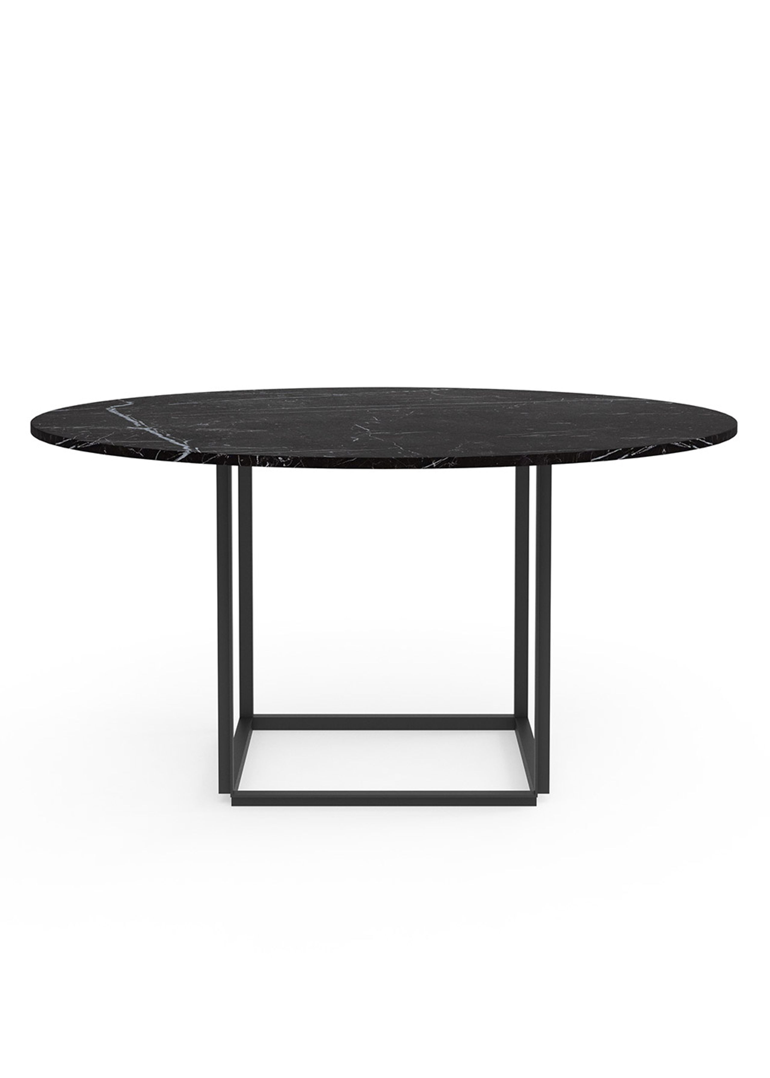 New Works - Eettafel - Florence Dining Table Ø145 - Black Marquina w. Black Frame