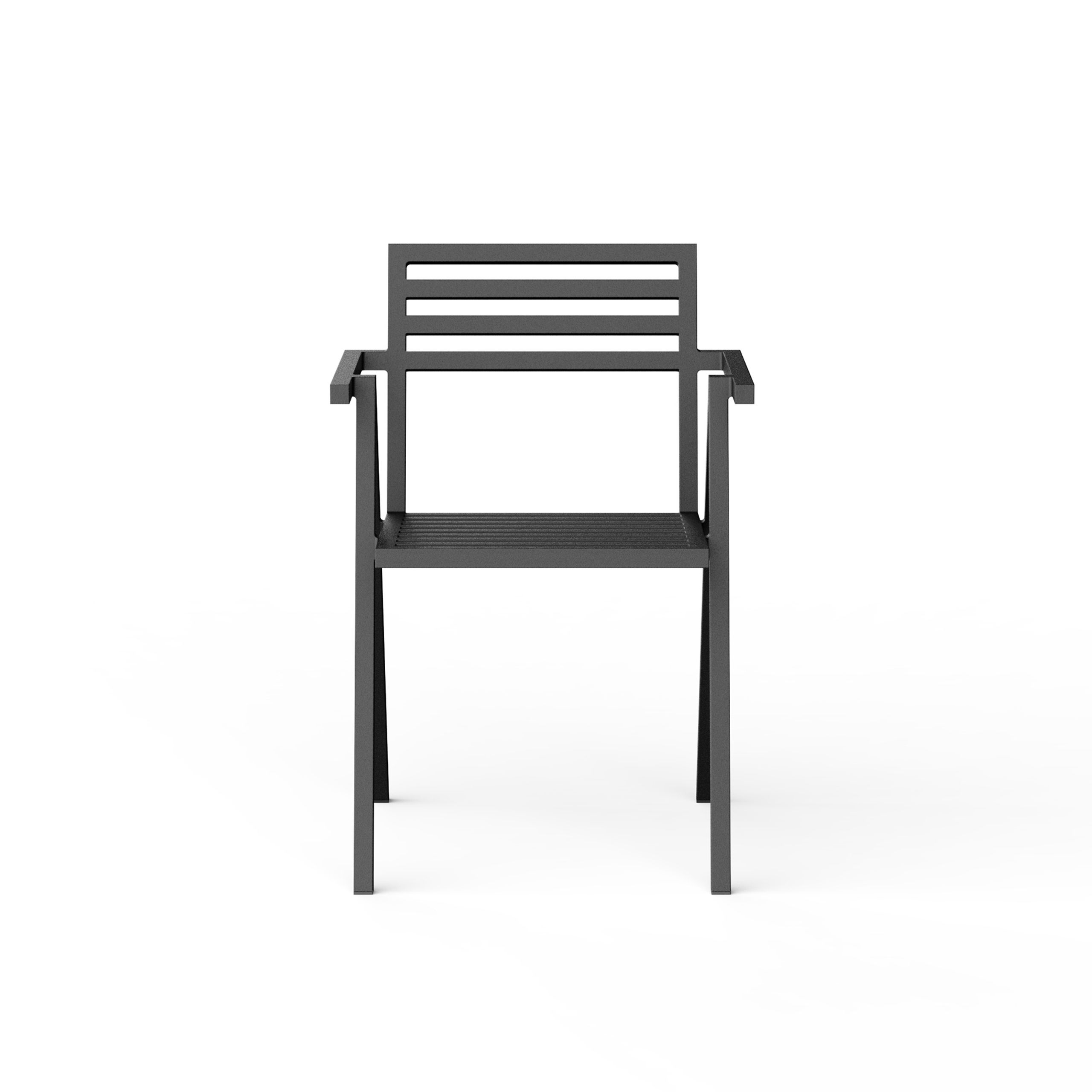 NINE - Gartenstuhl - 19 Outdoors - Stacking Arm Chair (2 Pcs/box) - Black