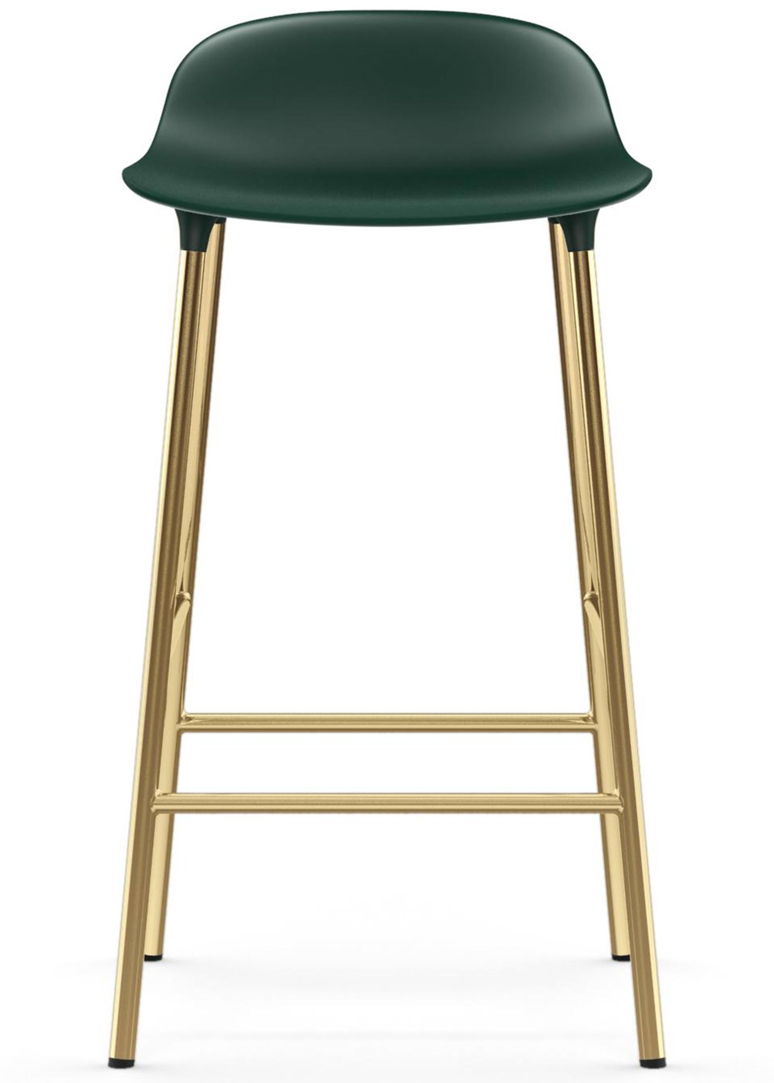 Normann Copenhagen - Tabouret de bar - Form Barstool - 65 cm - Steel, Chrome & Brass - Green / Brass