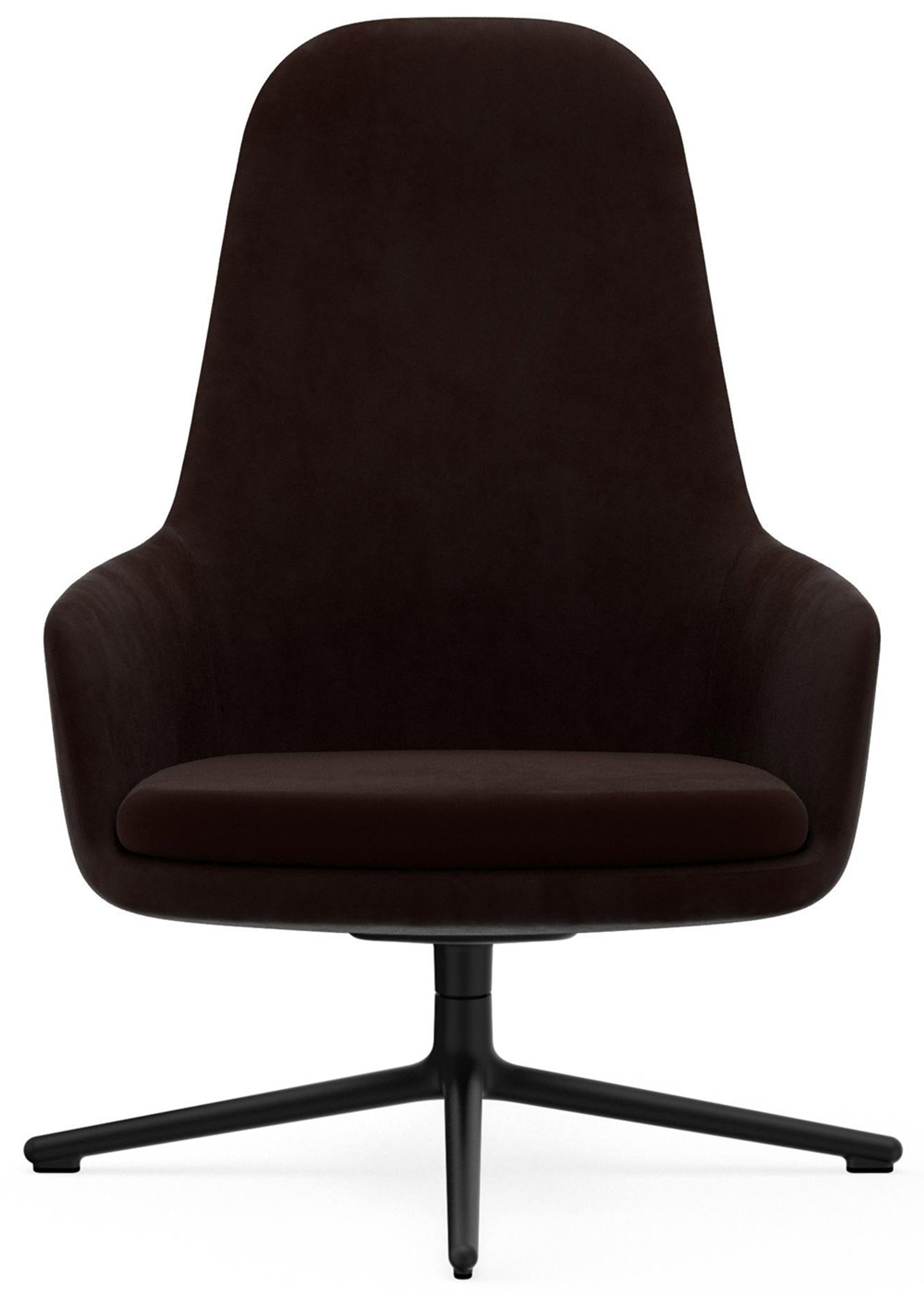 Normann Copenhagen - Poltrona - Era Lounge Chair High Swivel - Black Alu Frame / Fabric: City Velvet