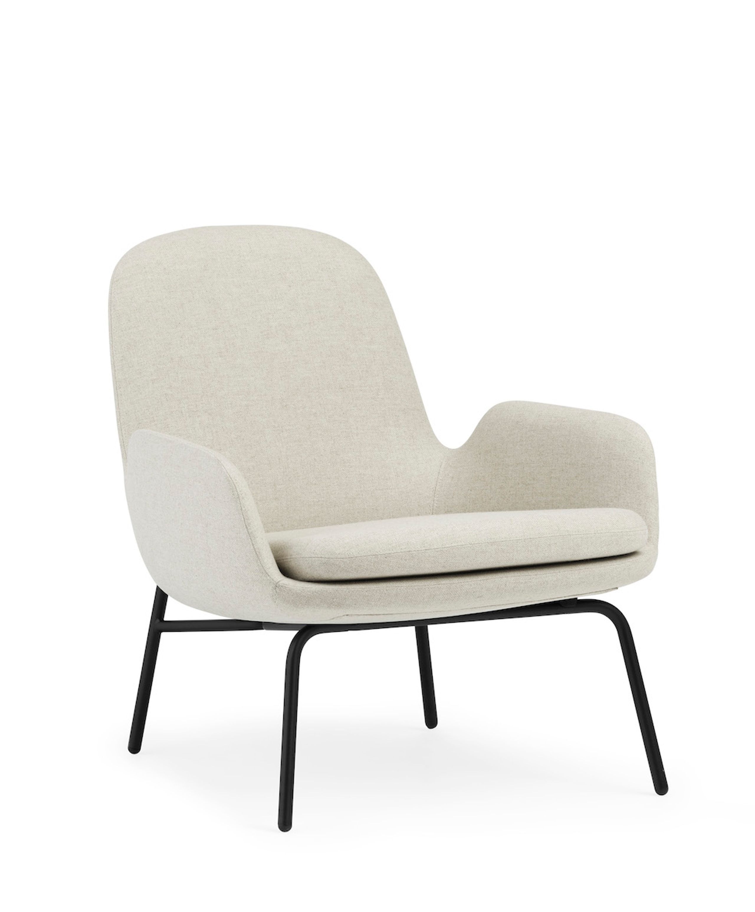 Normann Copenhagen - Fauteuil - Era Lounge Chair Low Steel & Chrome - Stel: Krom / Stof: Main Line flax