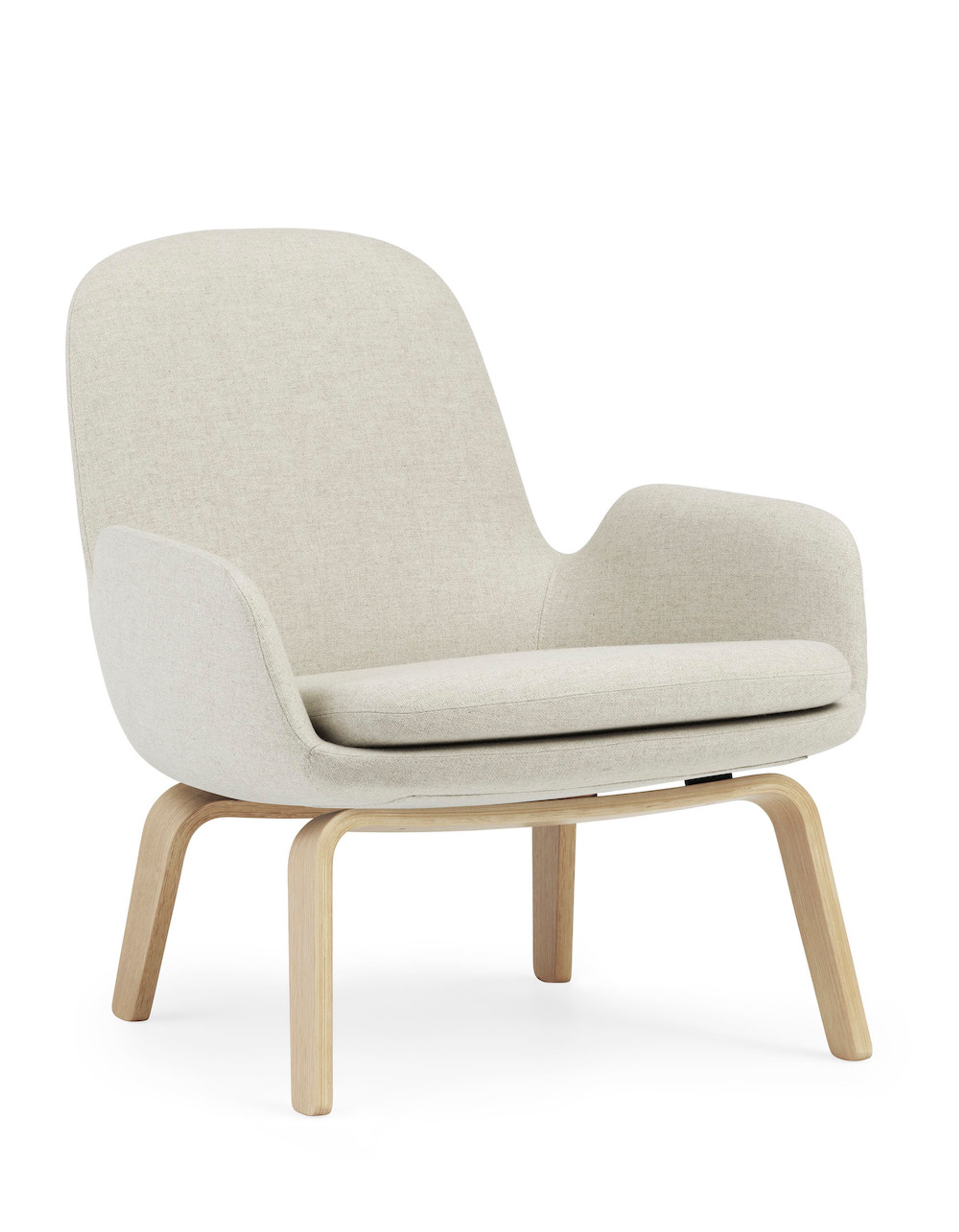 Normann Copenhagen - Fauteuil - Era Lounge Chair Low Wood - Stel: Eg /Main Line flax: MLF20 (Upminster, sand)
