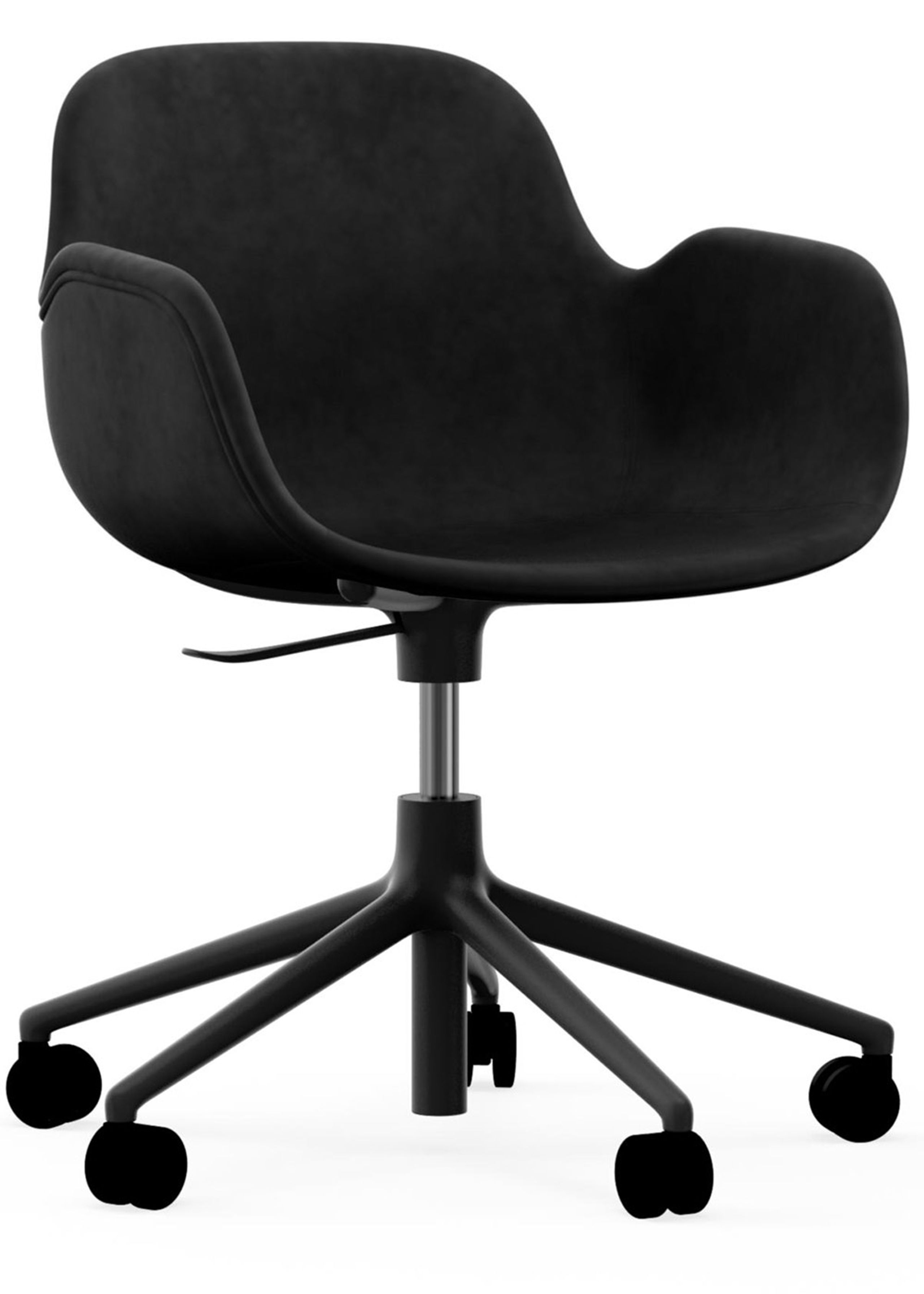Normann Copenhagen - Chaise de bureau - Form Armchair - Swivel 5W Gaslift Full Upholstery - Frame: Black Aluminium / Fabric: City Velvet vol. 2 99