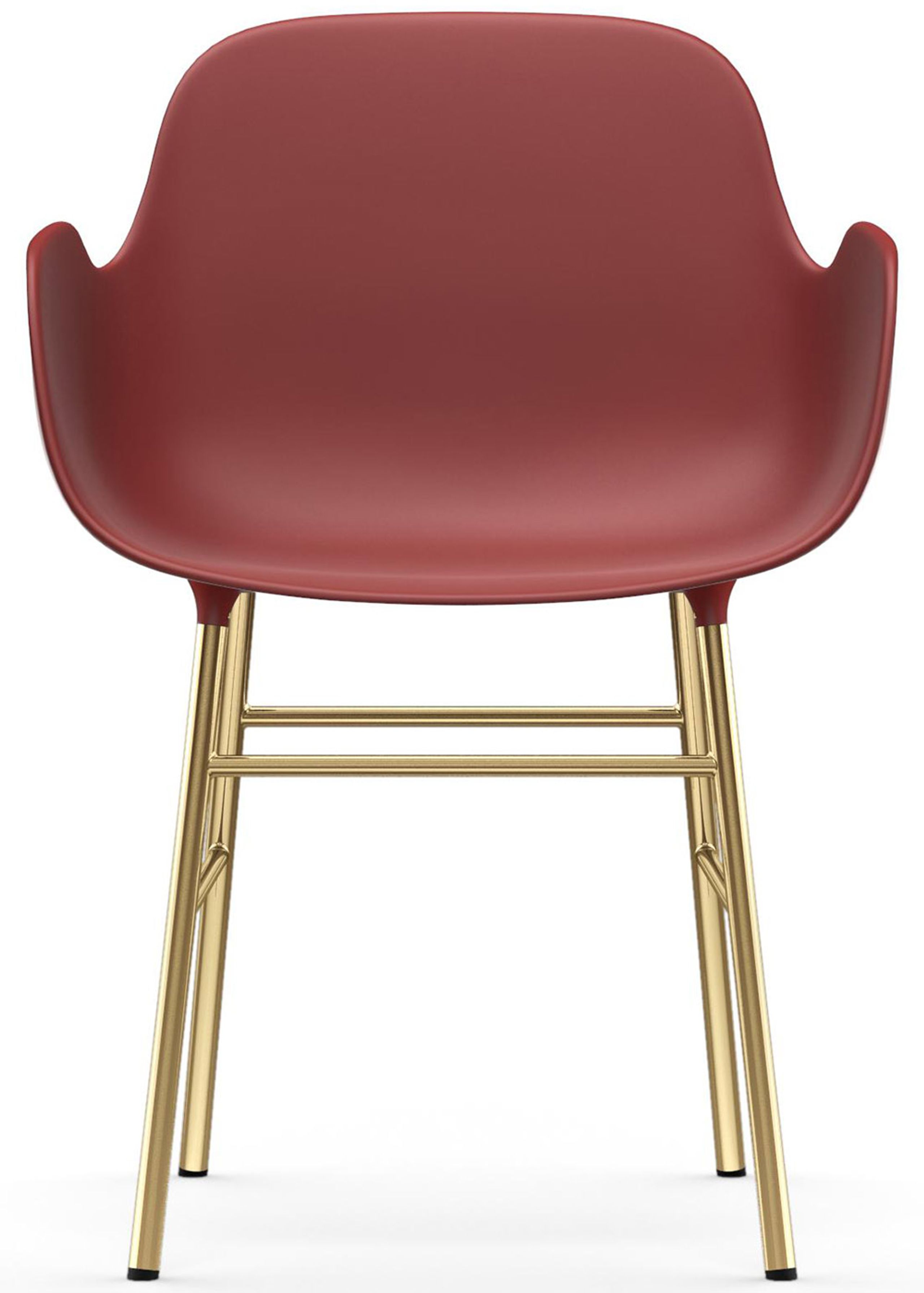Normann Copenhagen - Poltrona - Form Armchair - Steel, Chrome & Brass - Brass / Red