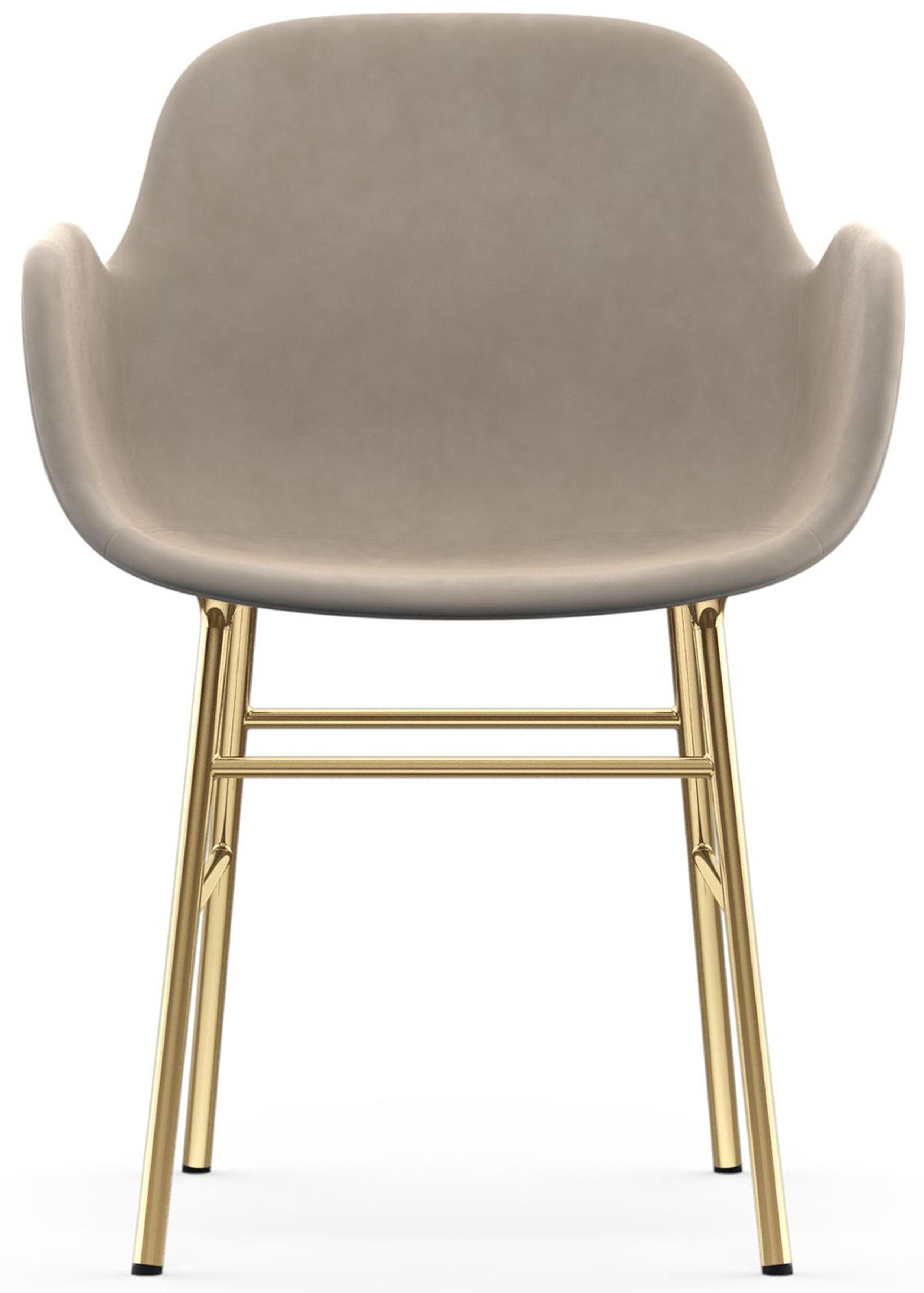 Normann Copenhagen - Poltrona - Form Armchair - Full Upholstery Steel, Chrome & Brass - Frame: Brass / Fabric: City Velvet vol. 2 96