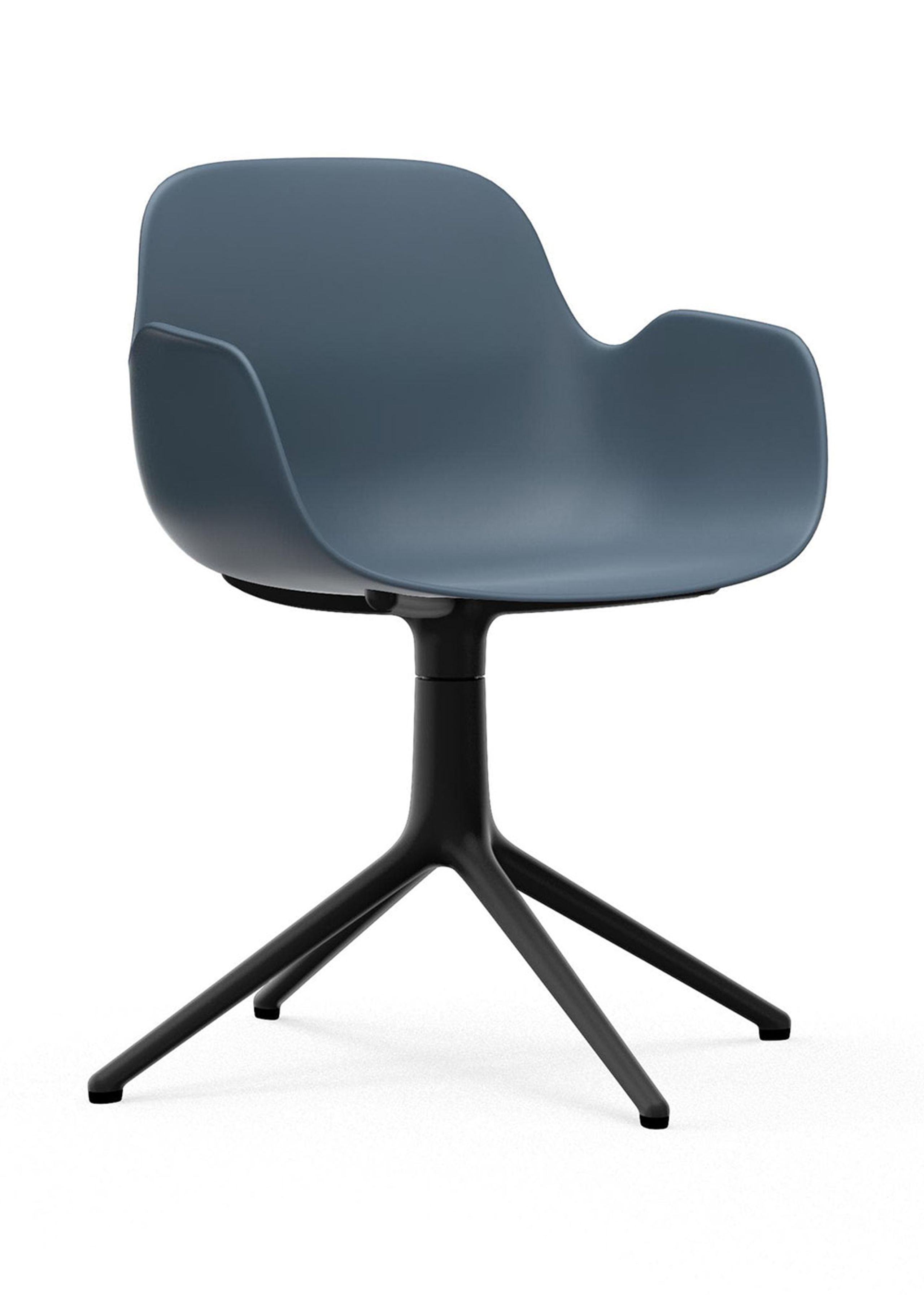 Normann Copenhagen - Poltrona - Form Armchair - Swivel 4L - Frame: Black Aluminium / Seat: Blue