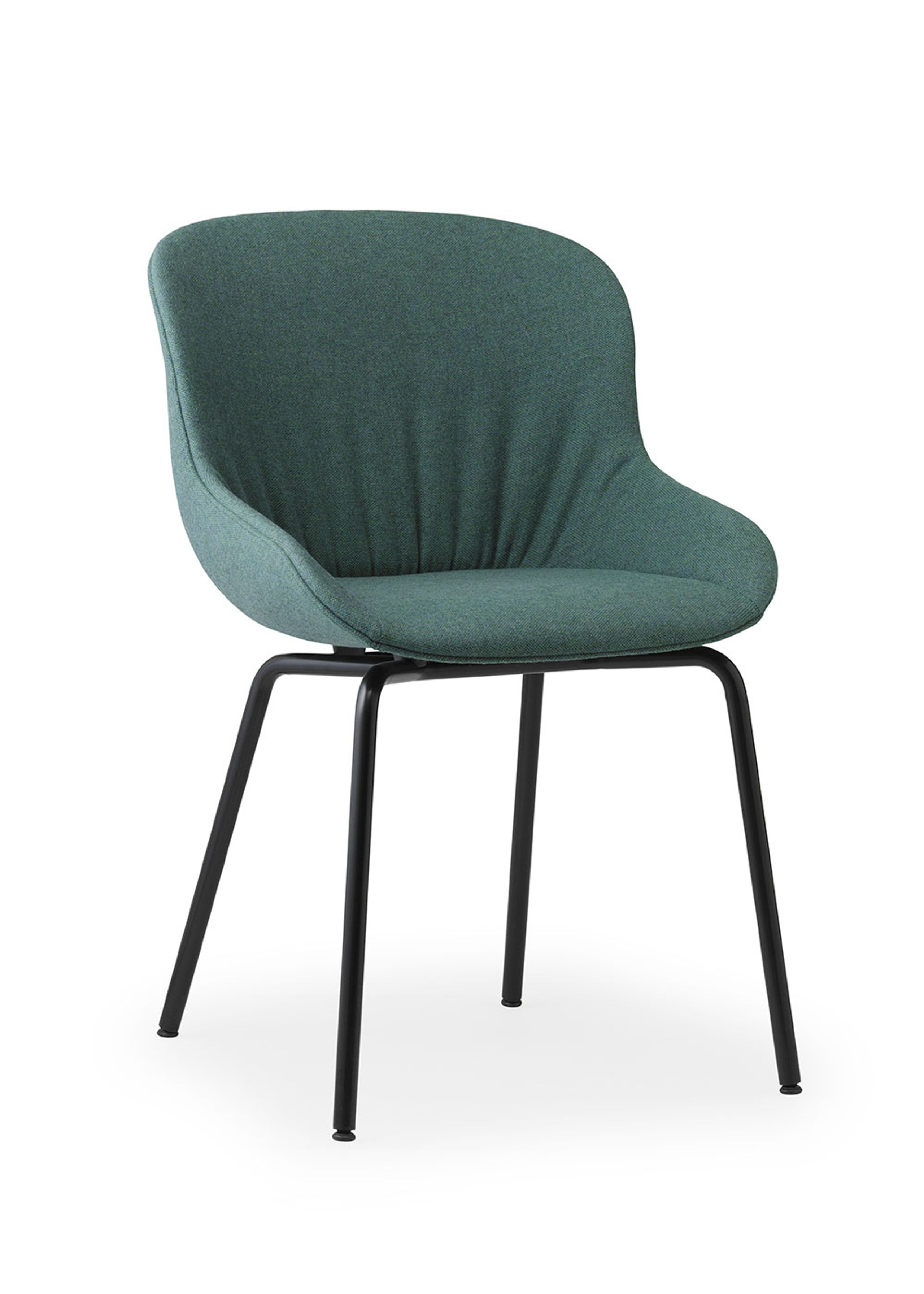 Normann Copenhagen - Esstischstuhl - Hyg Comfort Chair Full Upholstery - Base: Steel / Black/Main Line Flax